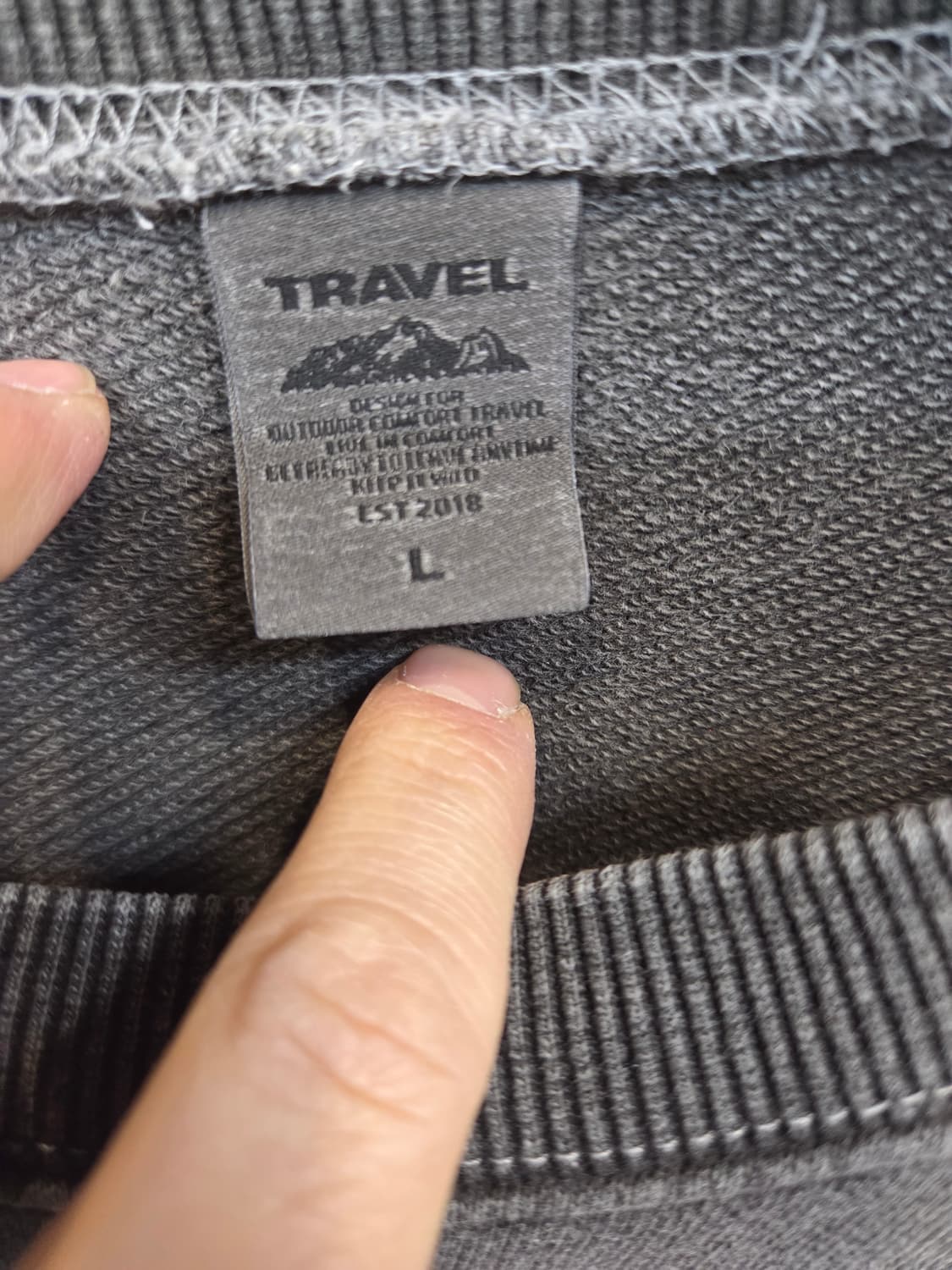 트래블 피그먼트 맨투맨 L 상품이미지3