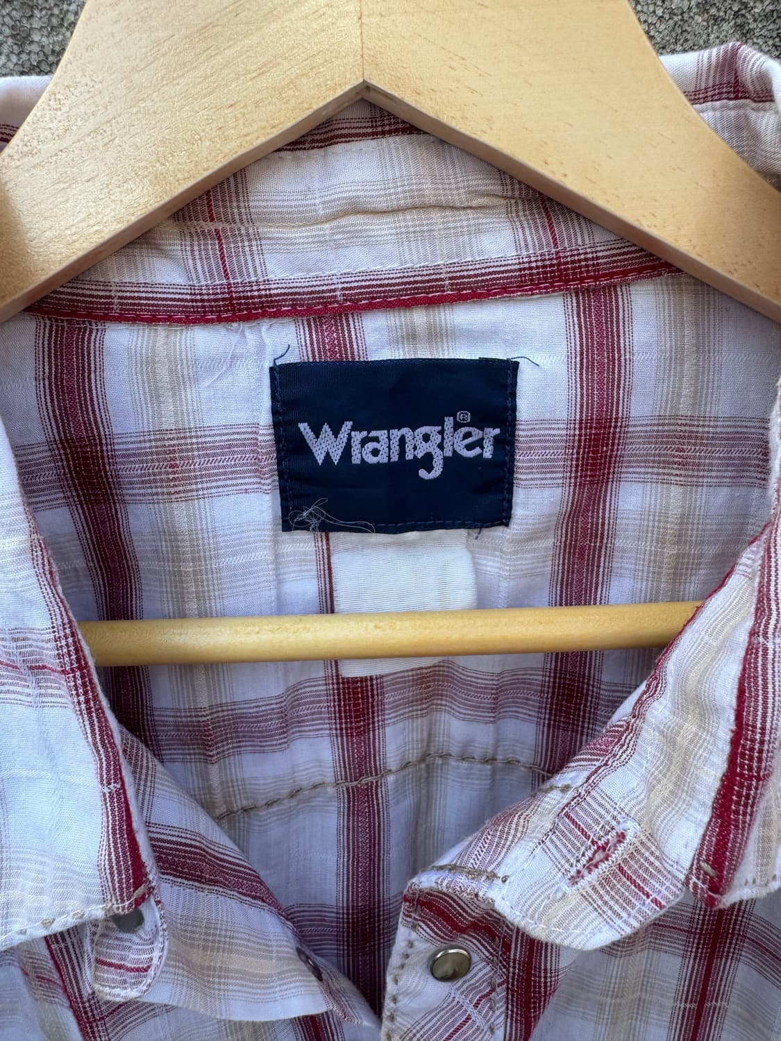 랭글러 빈티지 체크 웨스턴 셔츠 화이트 L 상품이미지5