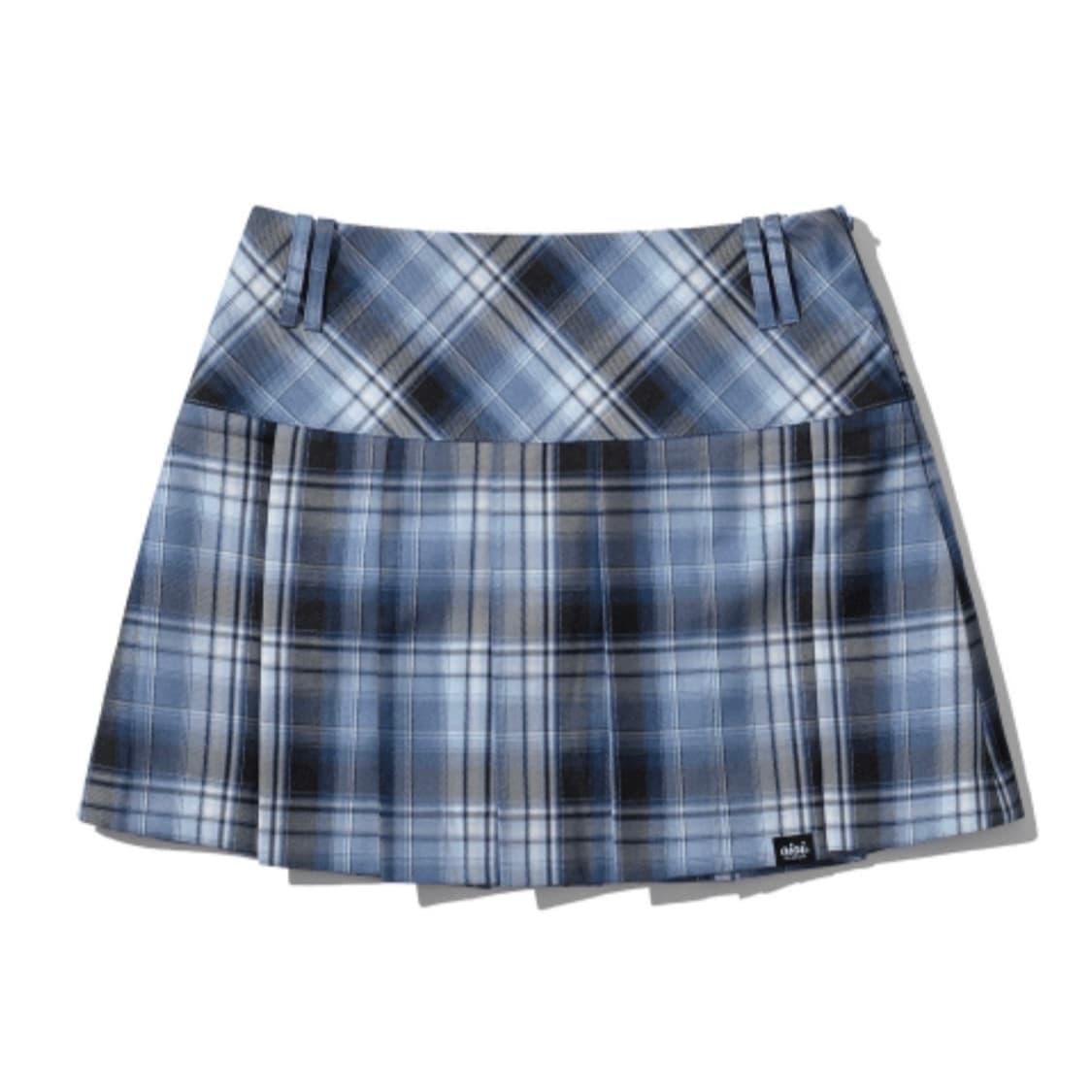 OiOi PLAID PLEATS MINI SKIRT_NAVY CHECK 상품이미지1
