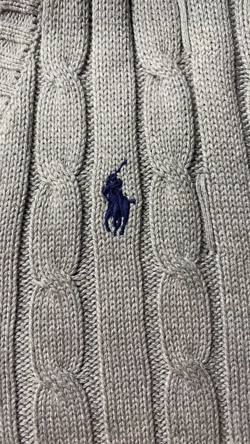 폴로 브이넥 니트 그레이 xs 상품이미지3