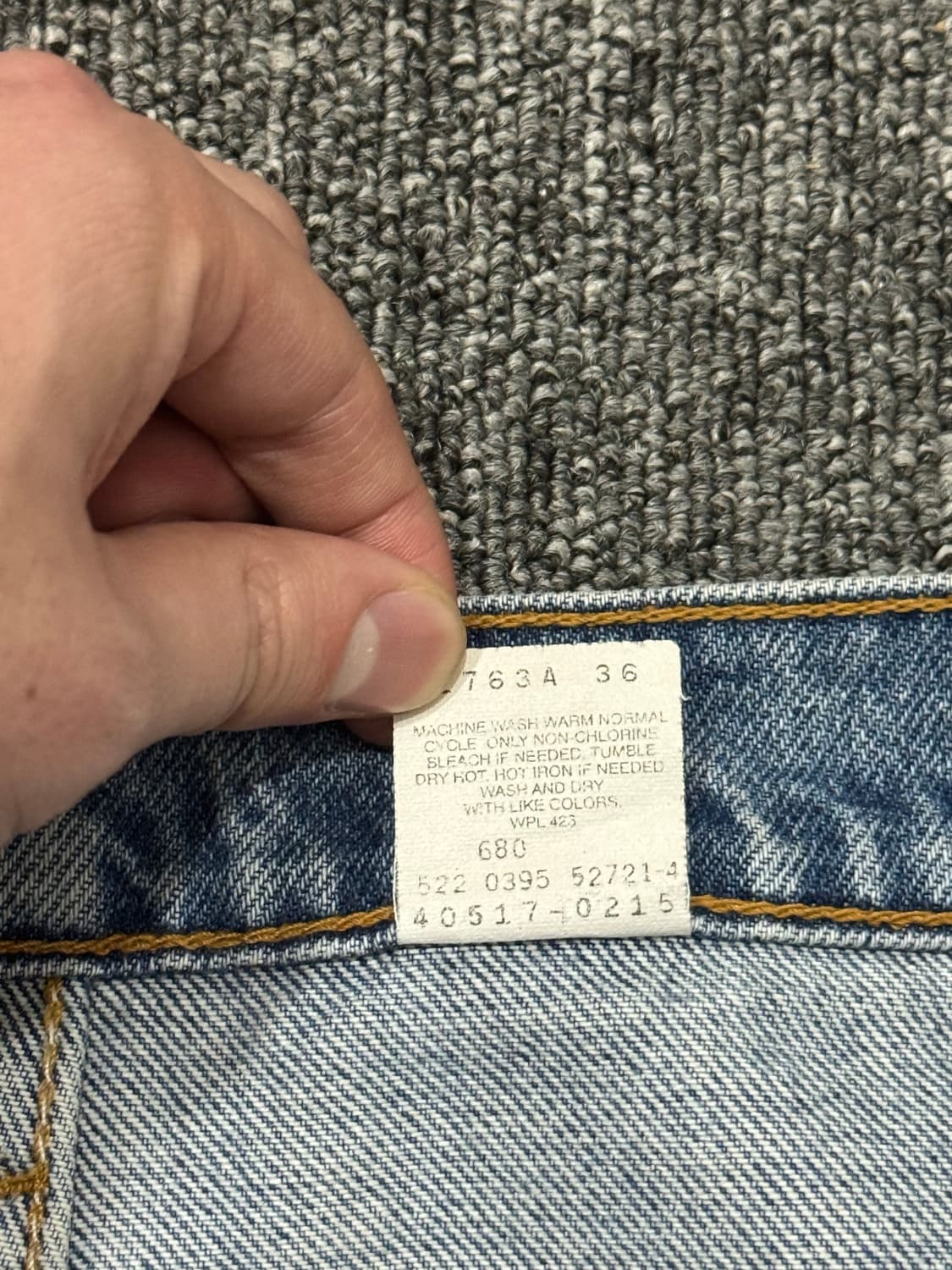 90s USA 리바이스 517 오렌지탭 미디움 워시드 데님 상품이미지5