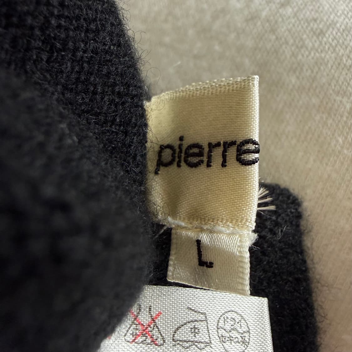 [캐시미어 100%] 피에르가르뎅 반폴라 블랙 니트 L 상품이미지8