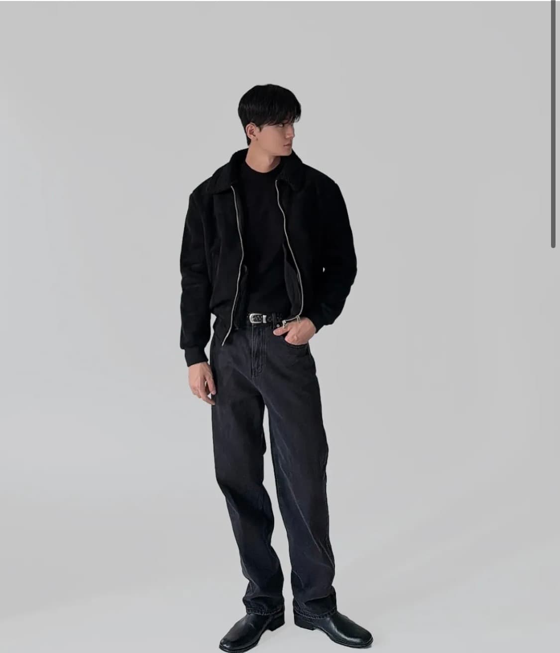 W&P 비건레더 무스탕 블랙 상품이미지1