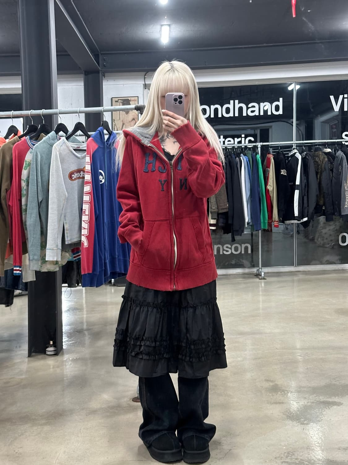 아베크롬비 오버핏 레드 후드 집업 상품이미지2