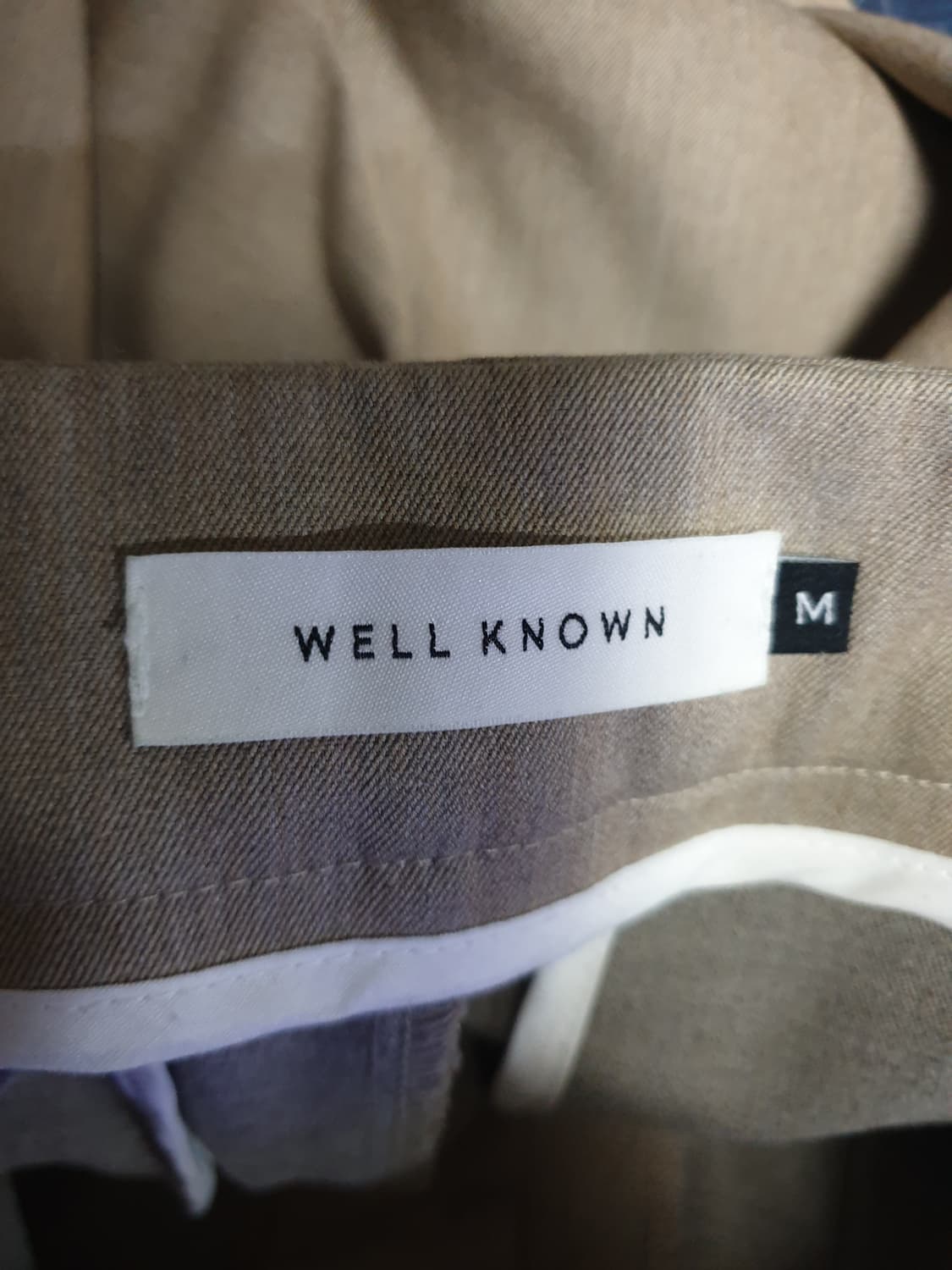 (단종매물) 웰노운 투턱 벨티드 와이드 슬랙스 그레이 브라운 (M) 상품이미지4