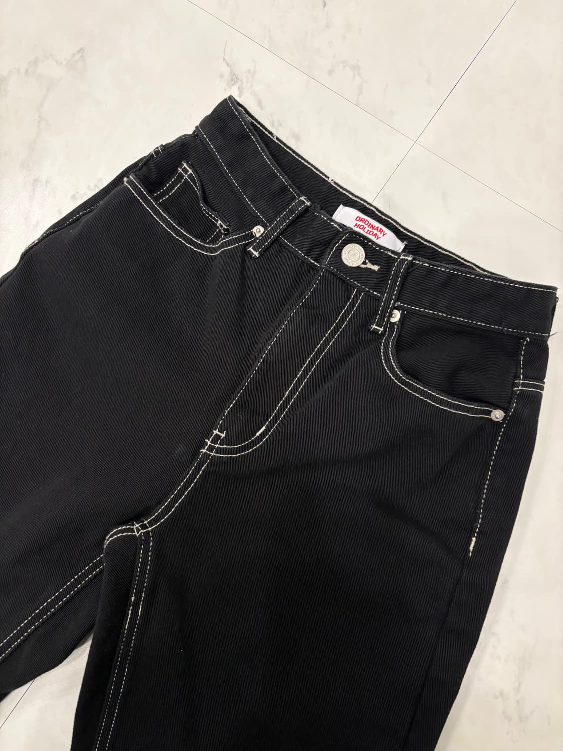 ordinary holiday stitch black jeans 상품이미지2