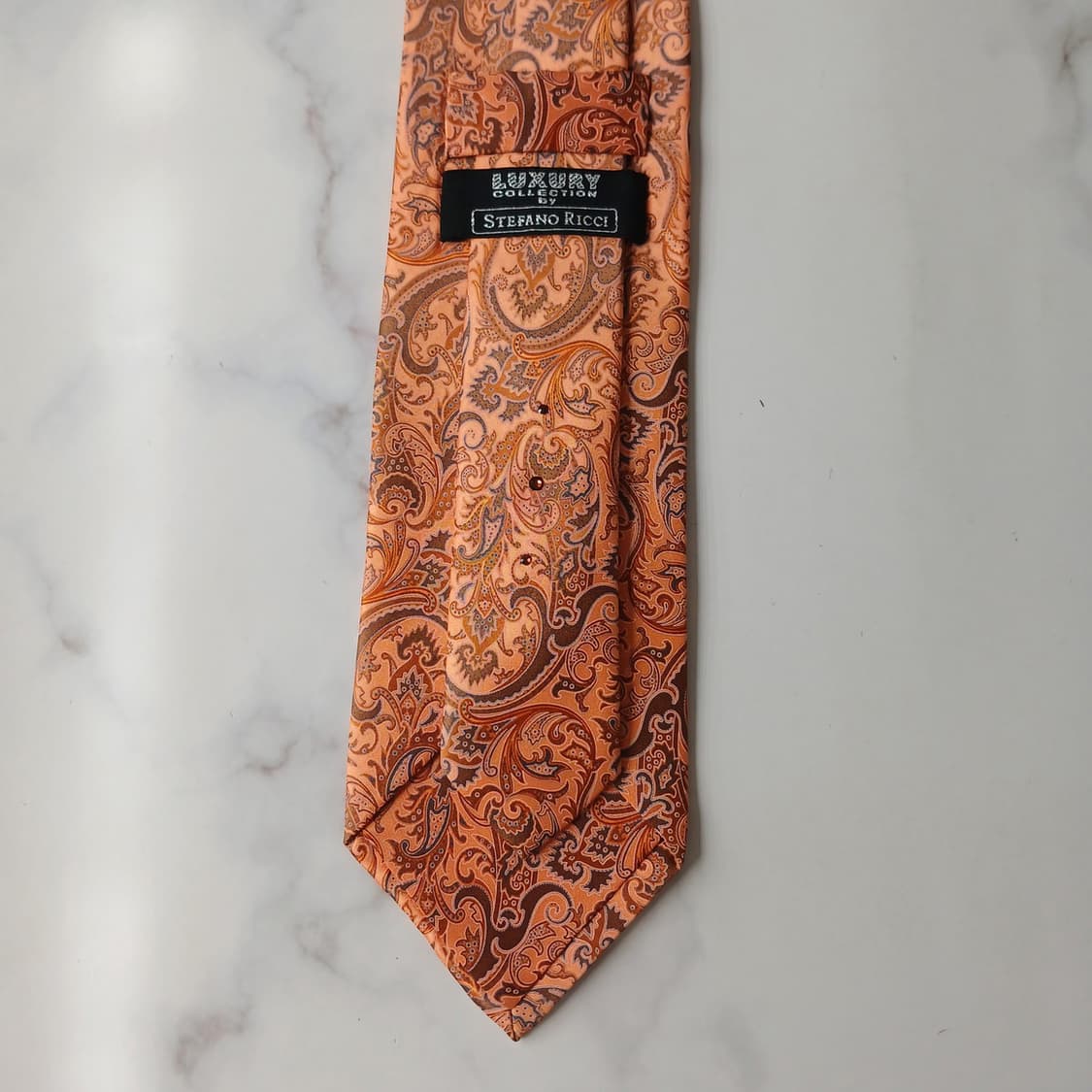 스테파노 리치 오렌지 페이즐리 넥타이 8.5cm S~A+등급 E827 상품이미지6