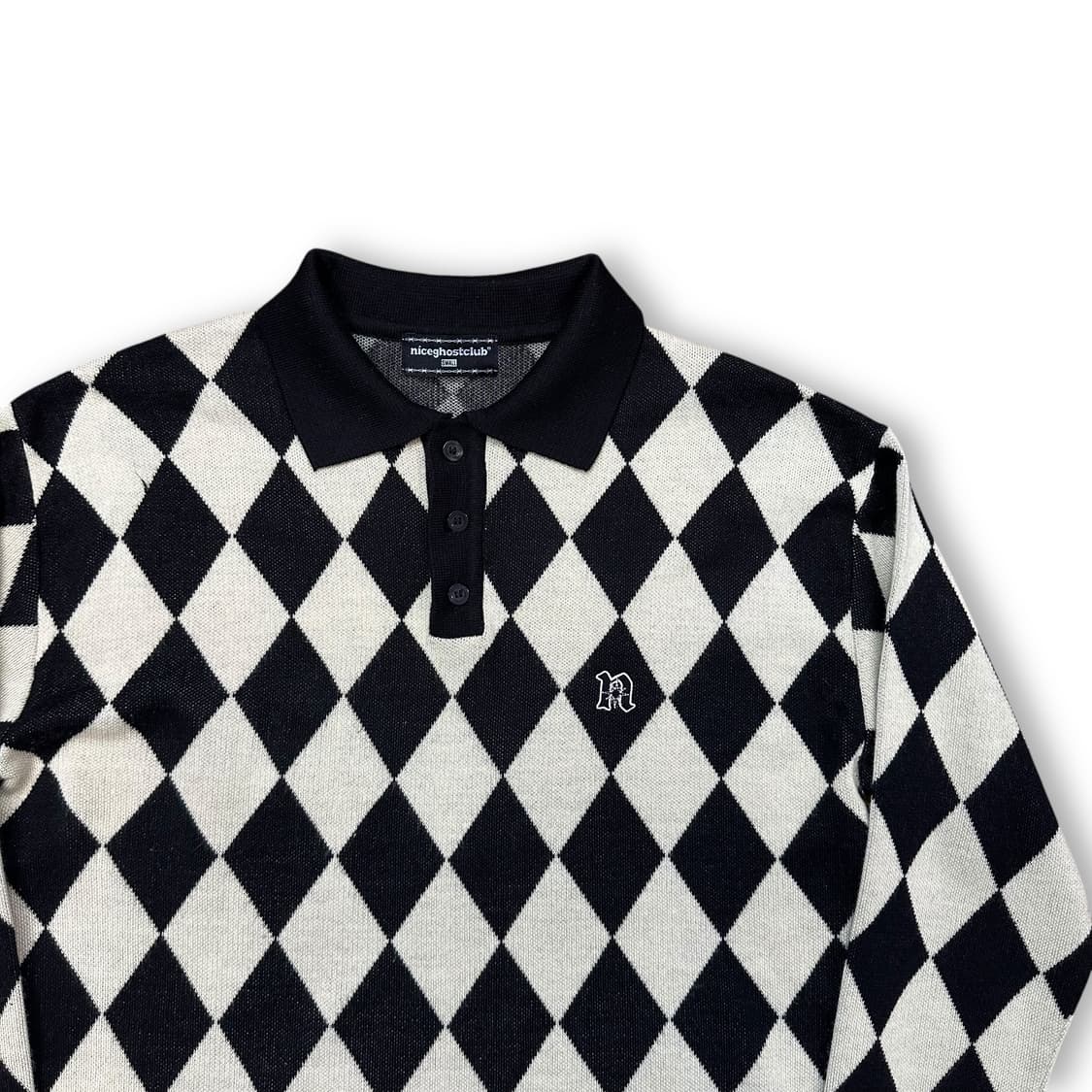 나이스고스트클럽 아가일 니트 상품이미지2