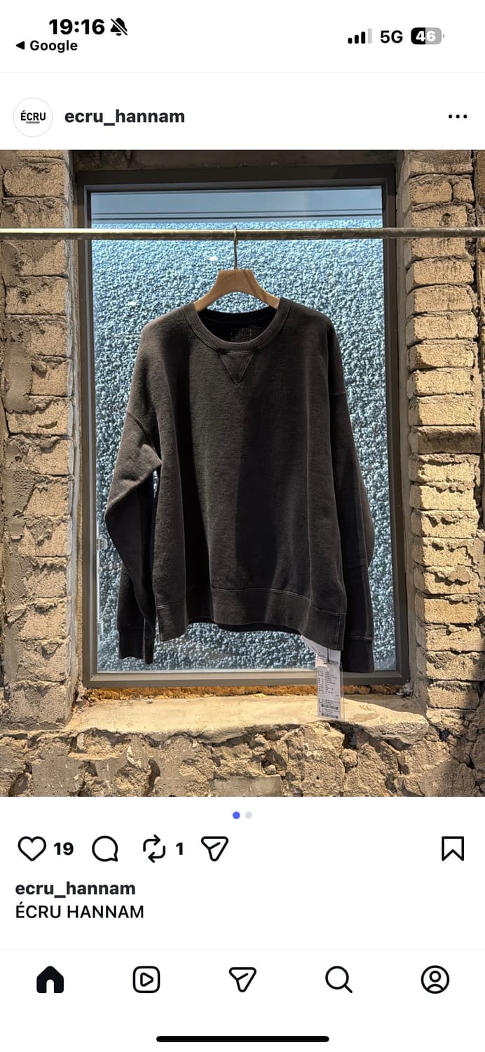 visvim 26ssJUMBO SB SWEAT L/S DMGD 판매 상품이미지4