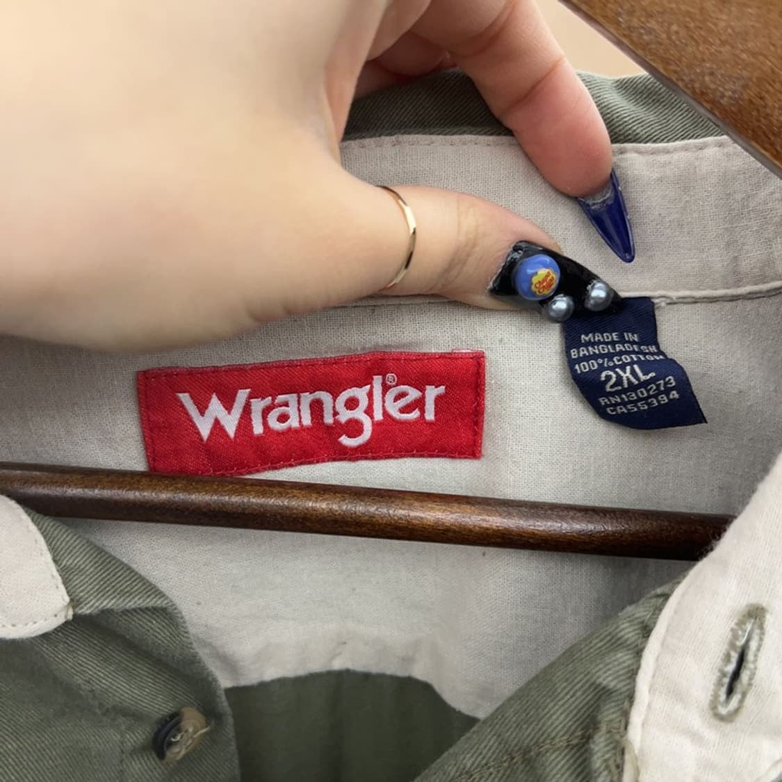 랭글런 사파리 올리브 카키 컴포트 워크 셔츠 2XL C08746 상품이미지5