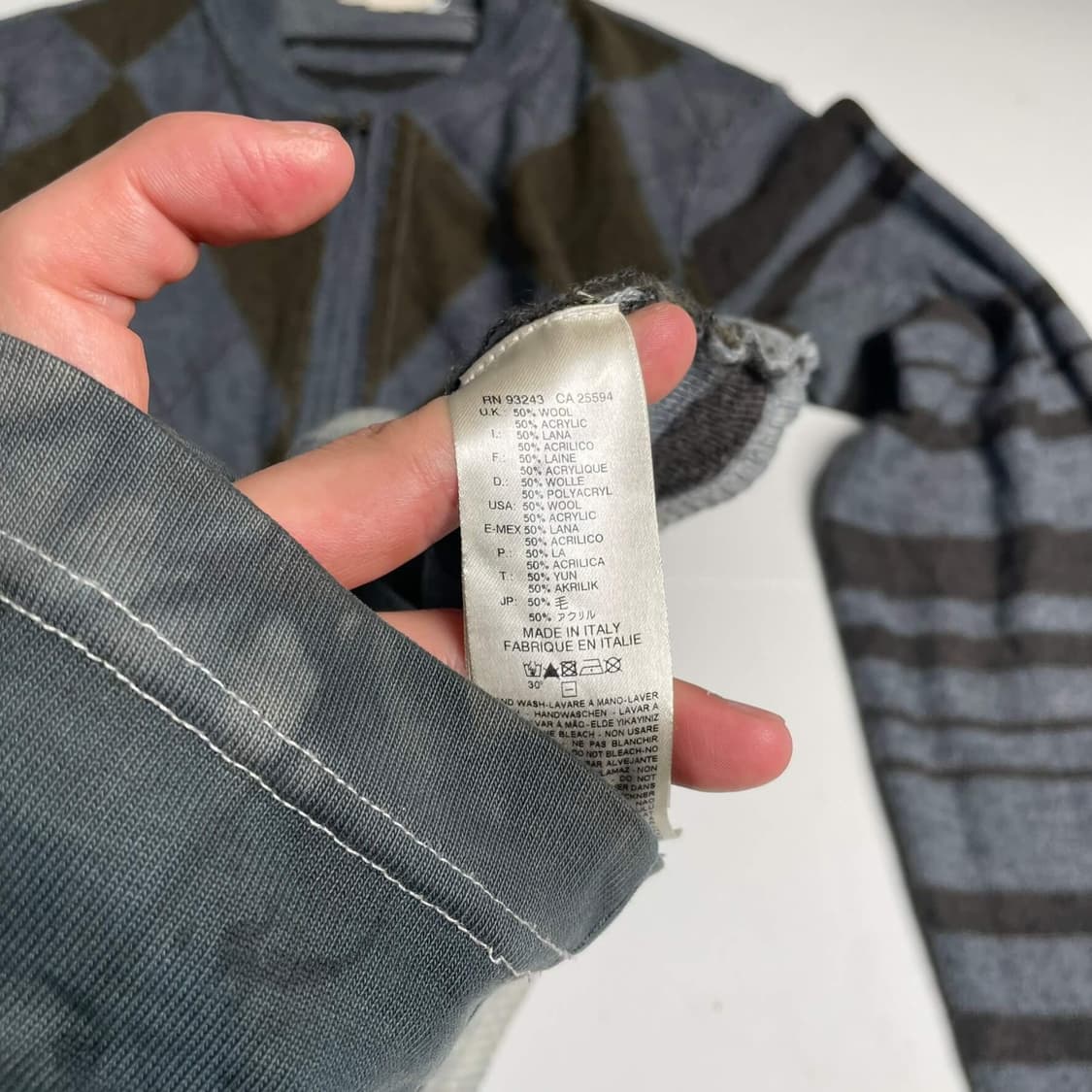 Diesel 아가일 컷오프 디테일 집업 자켓 상품이미지7