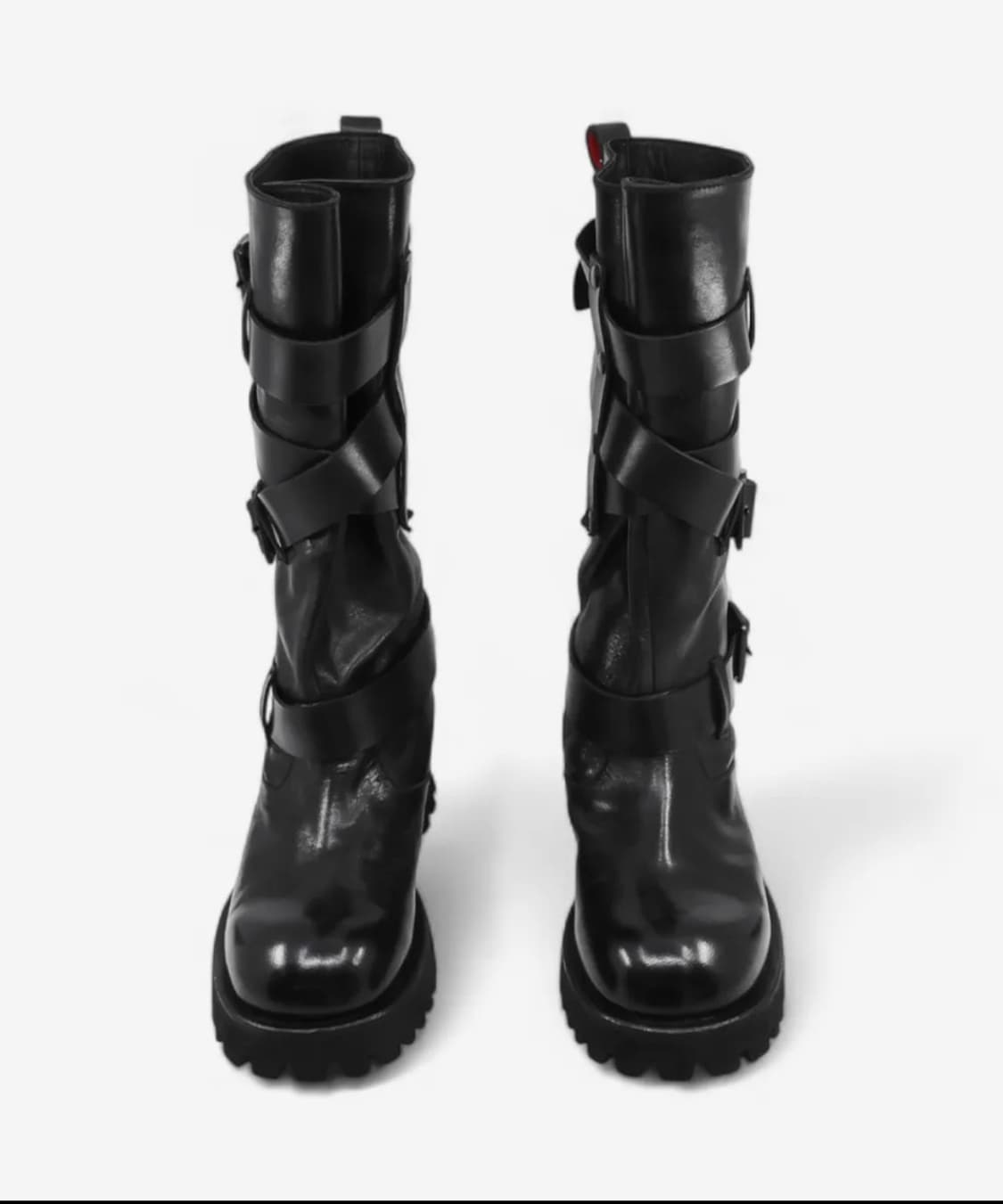 나야와시 x 야세 벨티드 홀스하이드 부츠 블랙 상품이미지2