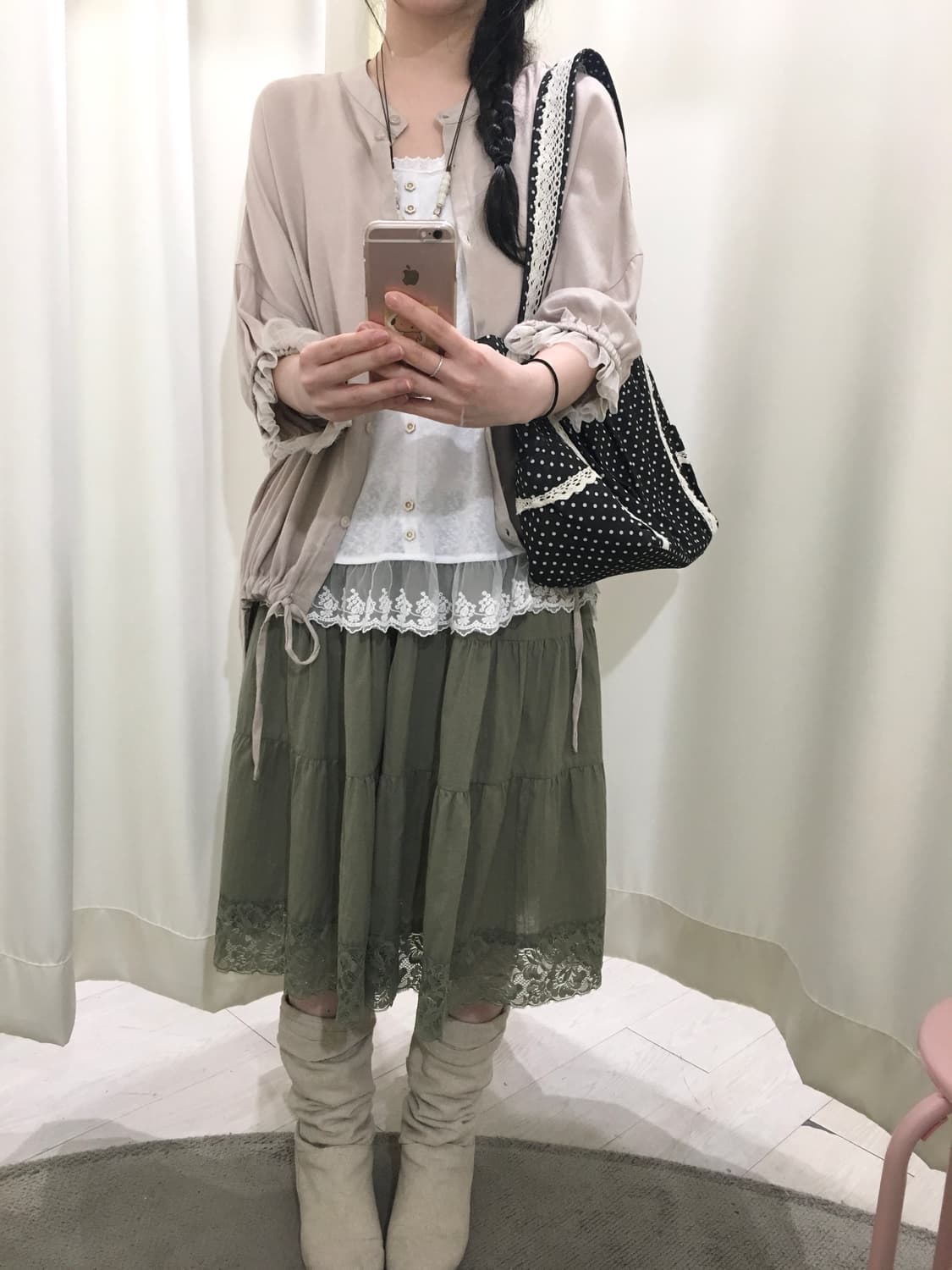 Lace Cuff Loose Fit Blouse 상품이미지4
