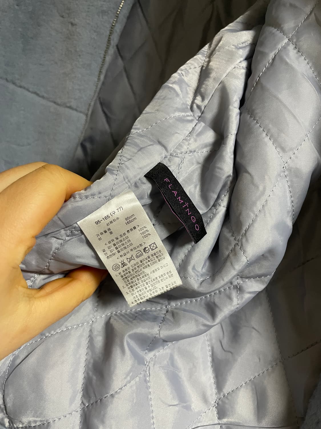 플라밍고 페이크 퍼 자켓 소라색 상품이미지4