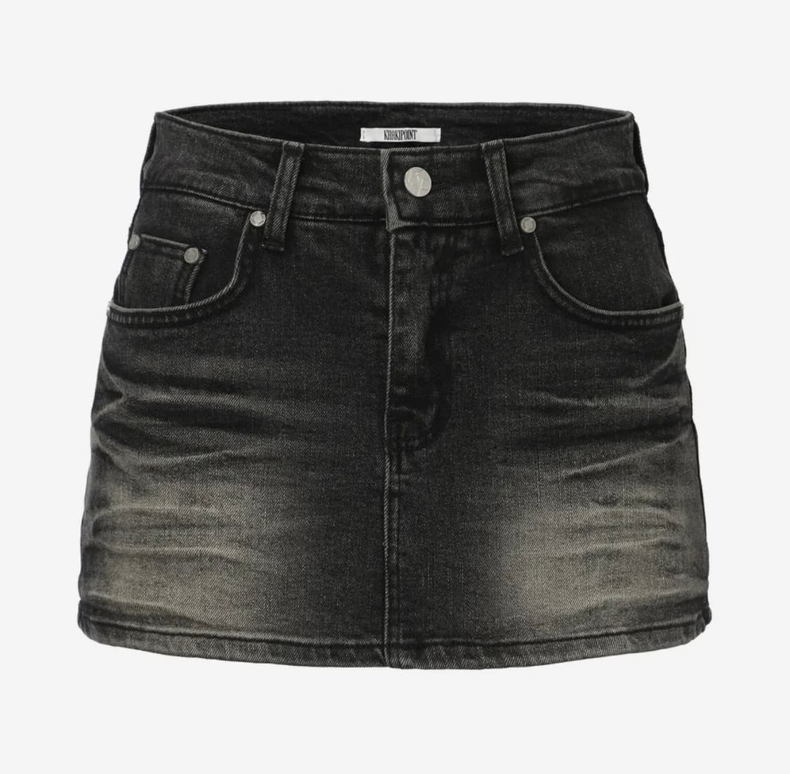 카키포인트 데님 미니스커트 블랙 상품이미지2