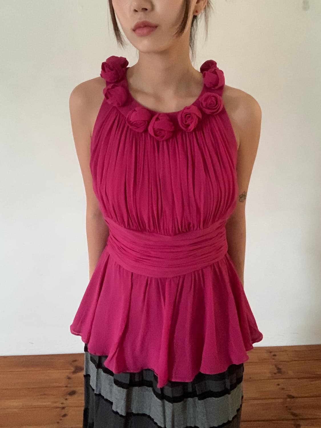 Rose Pleats Sleeveless 상품이미지2
