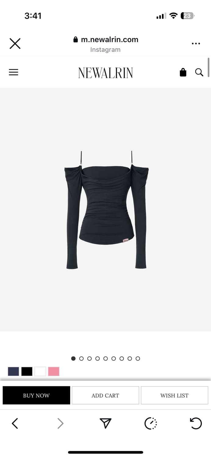 뉴얼린 이브 드레이핑 오프숄더 블랙 구해요!! 상품이미지1