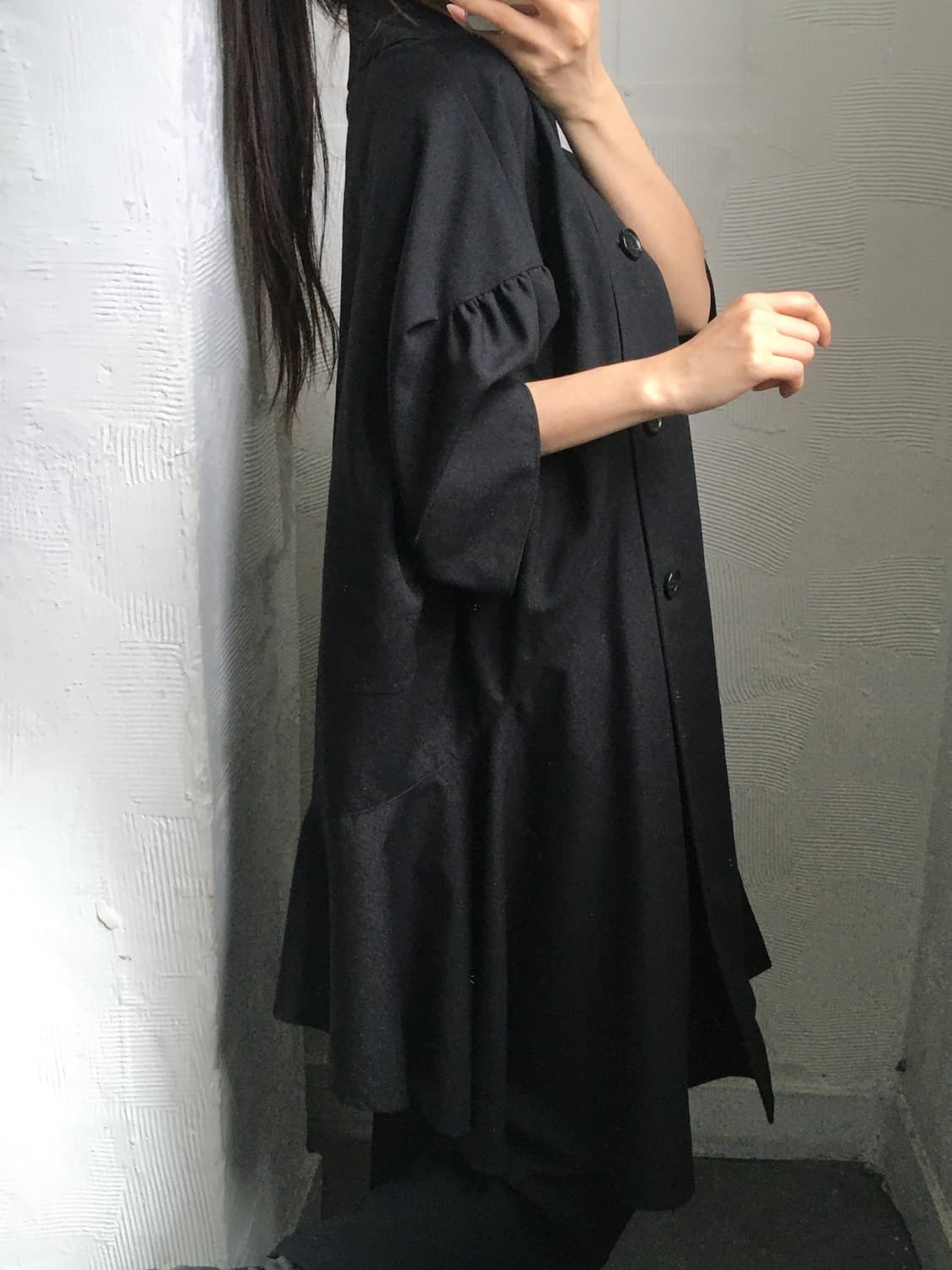 Junya Watanabe 준야와타나베 더블 브레스티드 블랙 하프 코트 상품이미지2