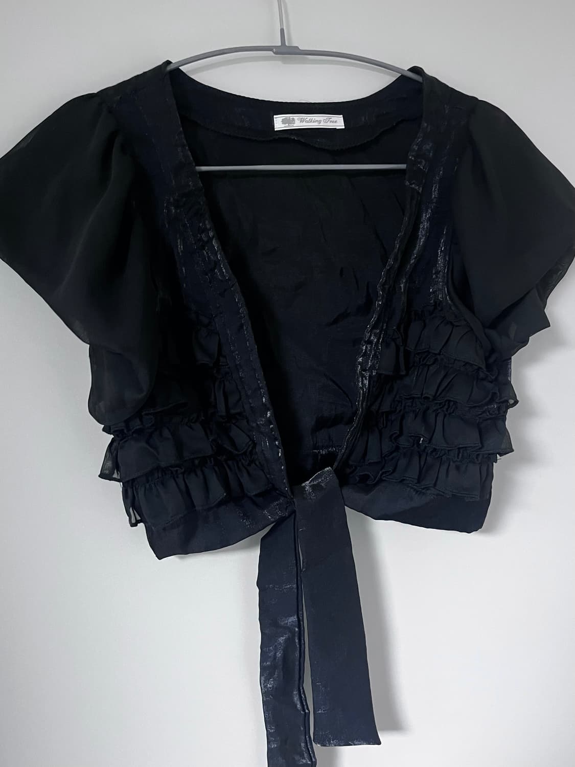 볼레로 가디건 블랙 셔링 레이스 고딕 고스로리 갸루 펑크 로맨틱 공겜여주 상품이미지2