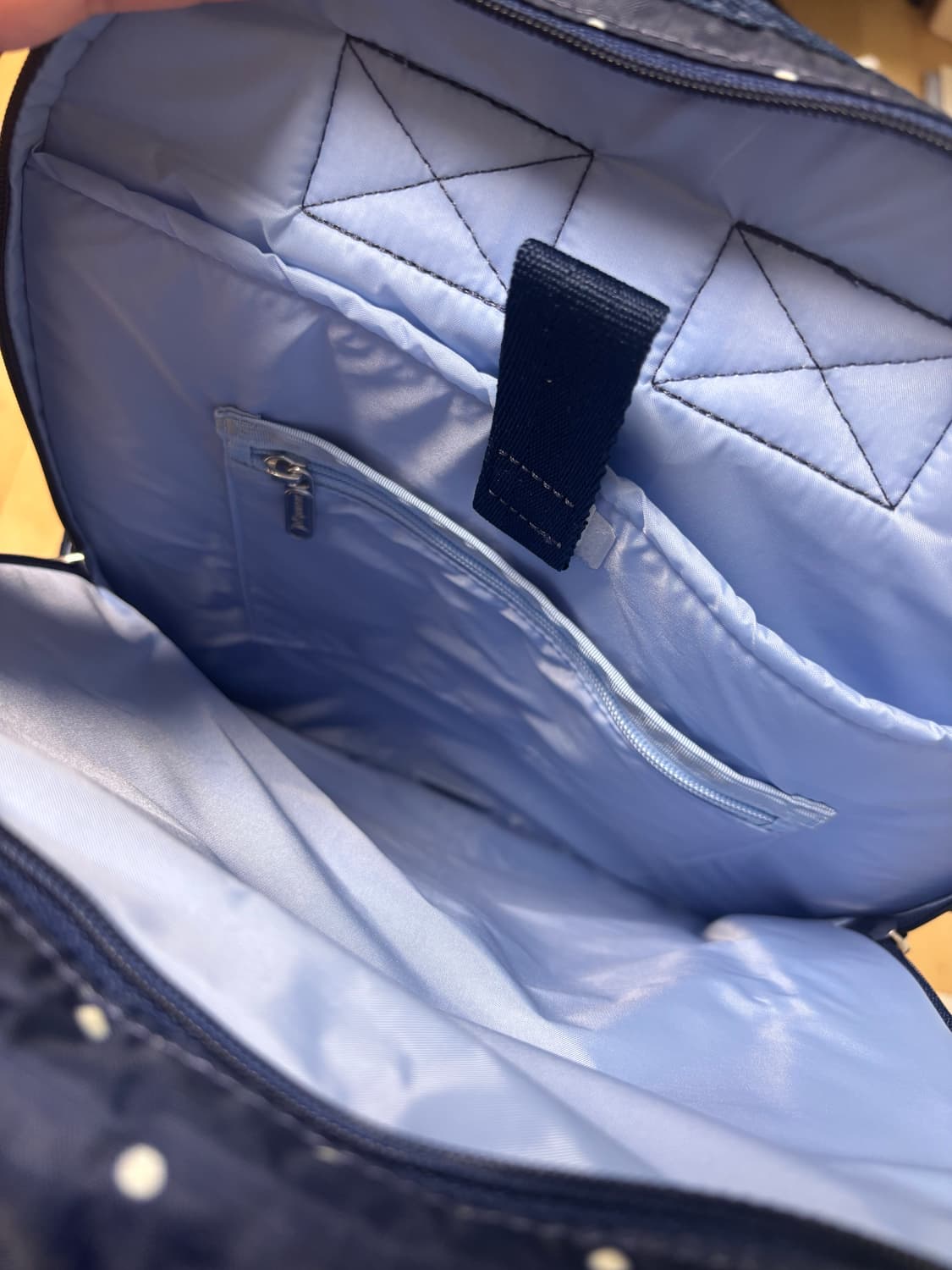 미사용 새상품 레스포삭 네이비 땡땡이 도트 백팩 상품이미지6