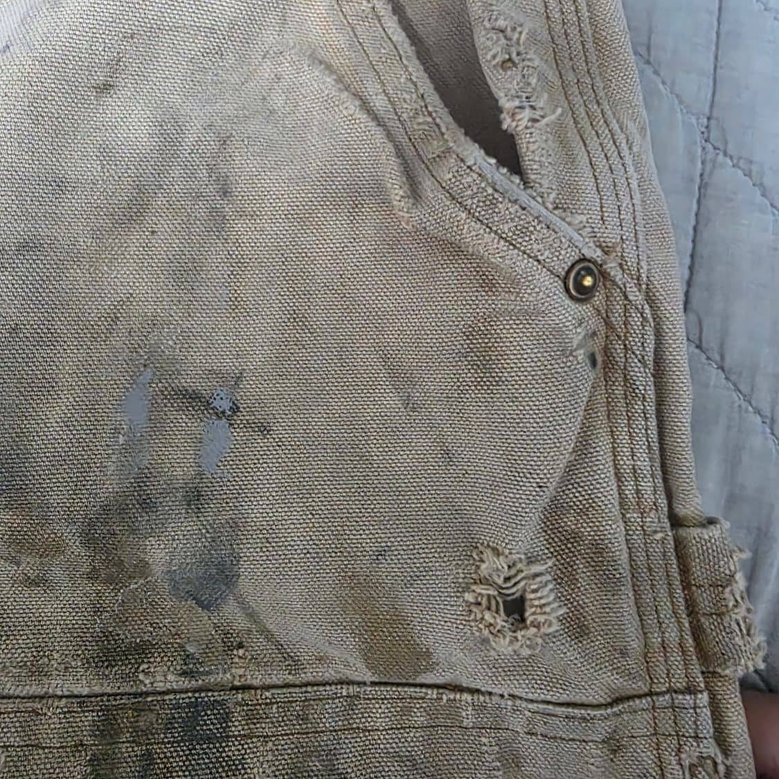 [36X34] 칼하트 더블니 B136 BRN 워크팬츠 트래쉬드 T-4 상품이미지2