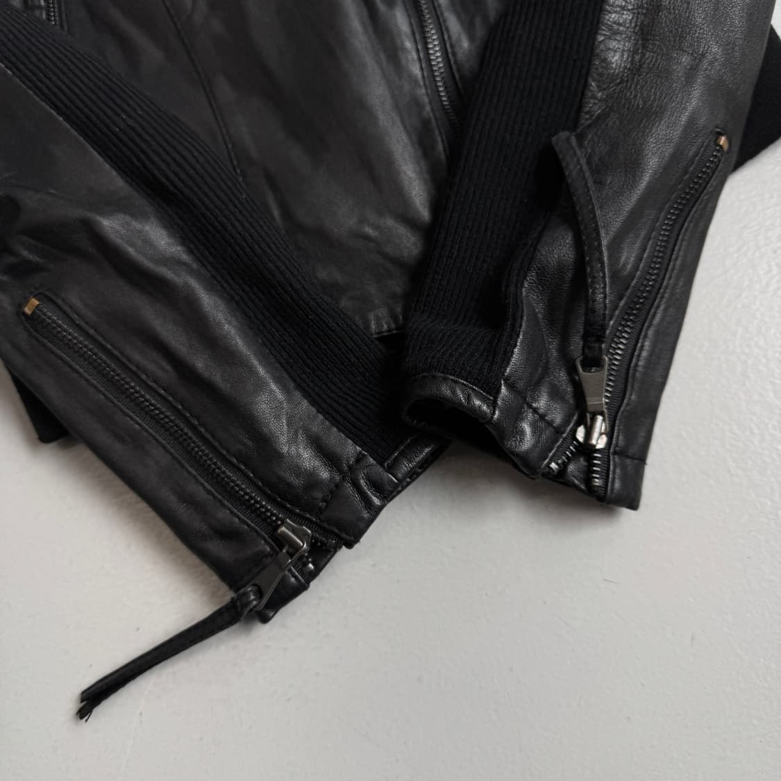 바이커 리얼레더 사선 릭오웬스맛 라이더 가죽자켓 상품이미지7