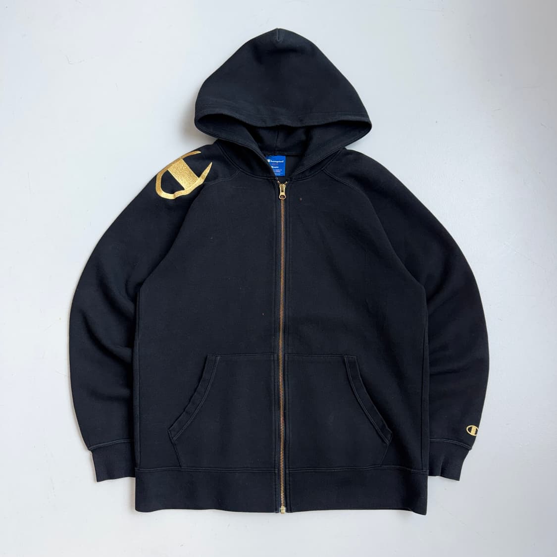 챔피온 제팬 올드스쿨 후드집업 블랙 상품이미지2