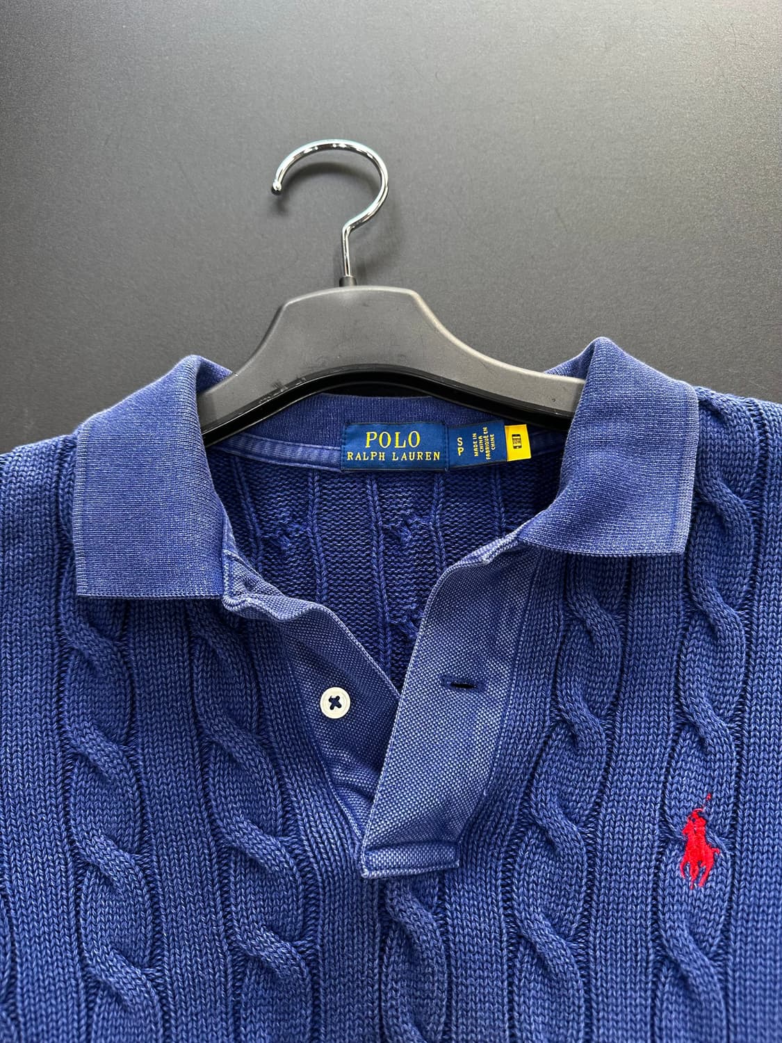 폴로 큐알텍 포니 피그먼트워시드 꽈배기 Pk반팔니트 블루 상품이미지6