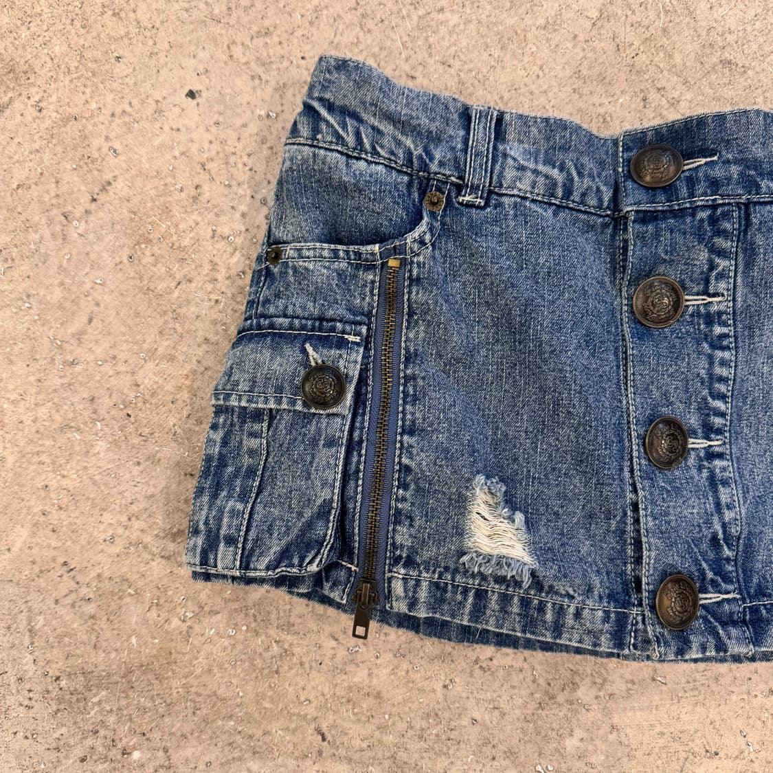 사이드 지퍼 슬릿 데님 스커트 팬츠 상품이미지3