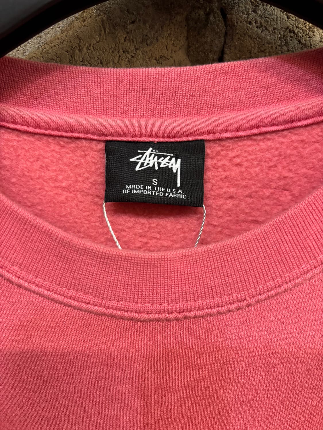 스투시 핑크 스탁 로고 맨투맨 상품이미지5