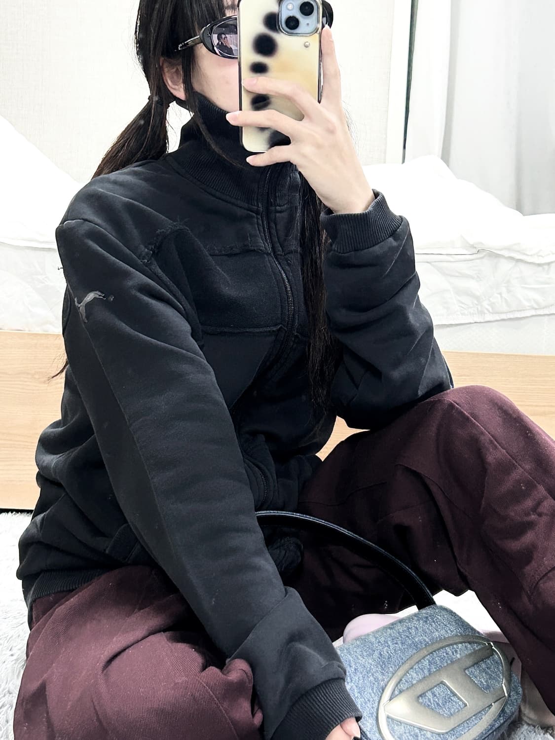 퓨마 페라리 빅로고 블랙 코튼집업 상품이미지1