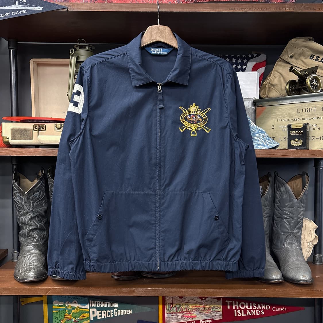 00s 폴로 랄프로렌 라이트코튼 스윙자켓 프레피 카라 폴로자수 N689 상품이미지1