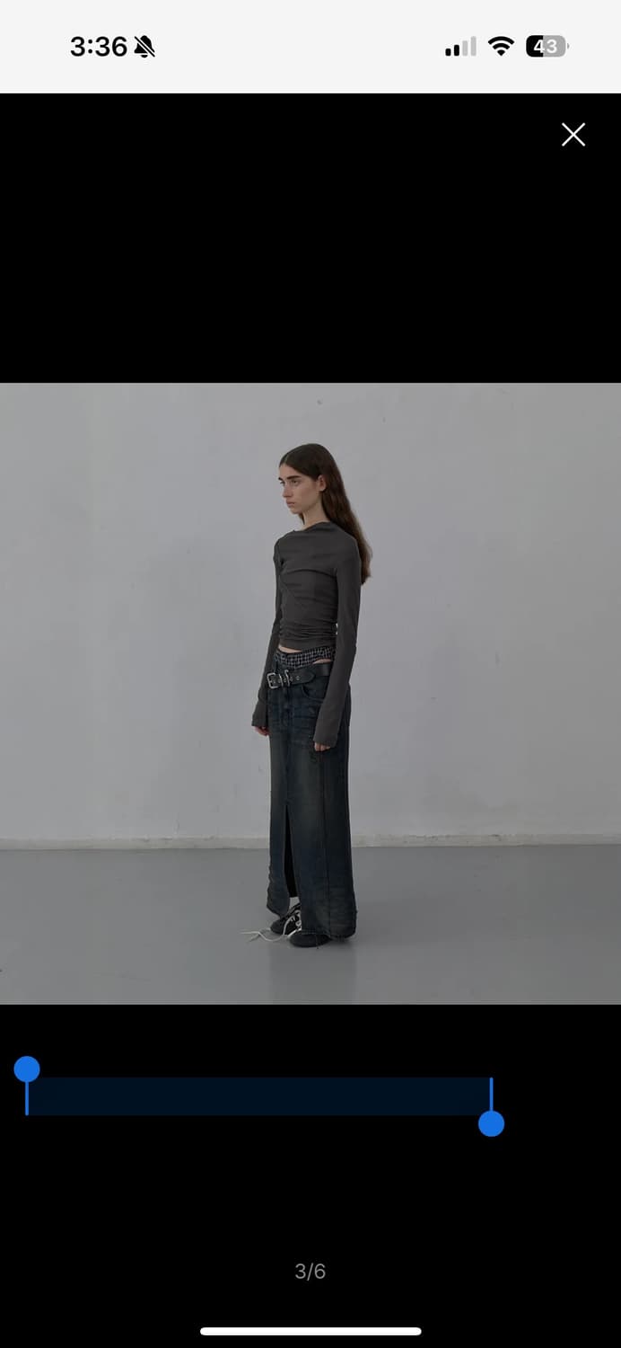 Lcdc tm CURVED LONG SLEEVE TOP (GREY) 상품이미지2