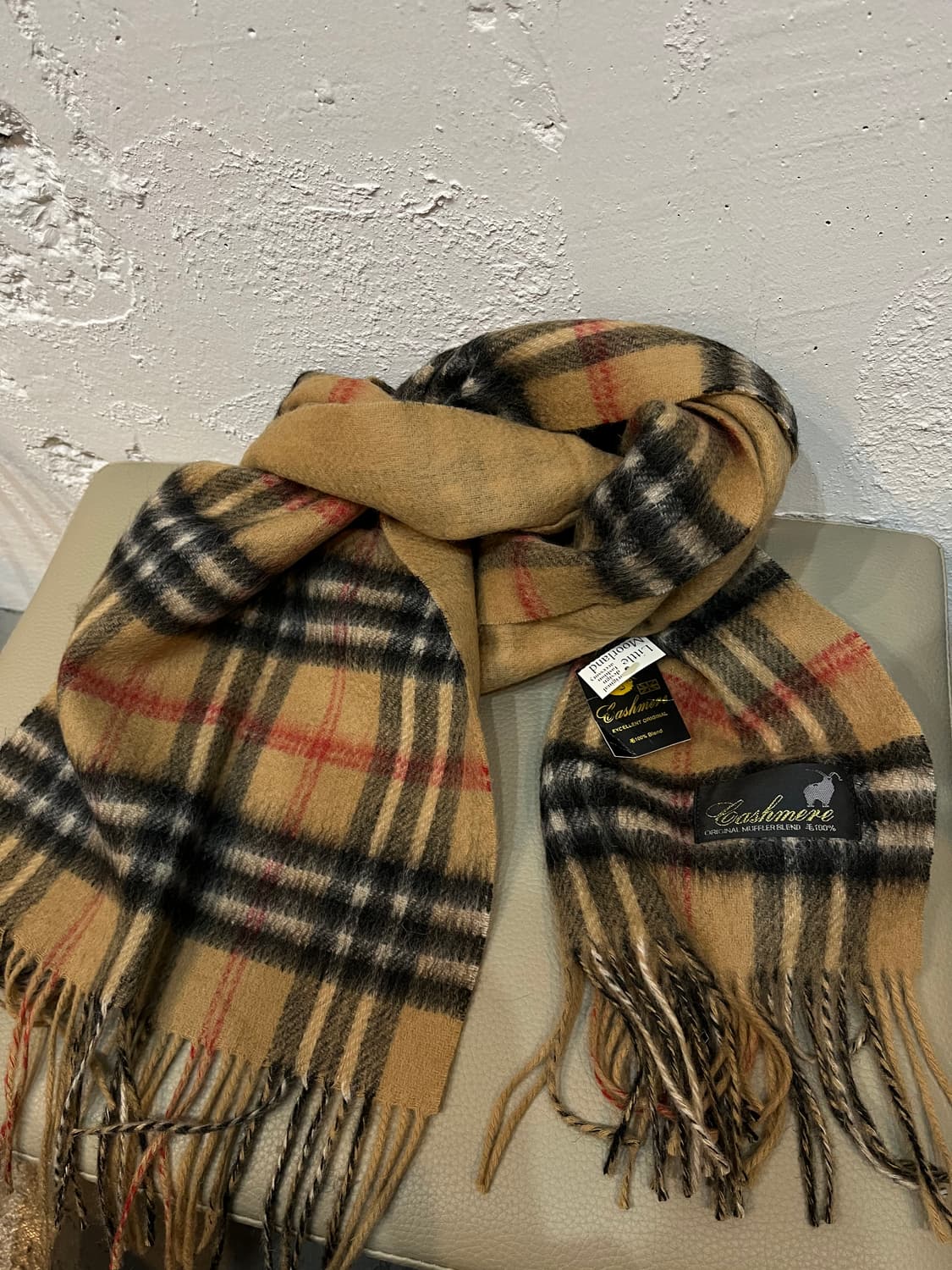 울 캐시미어 머플러 미사용품 상품이미지1