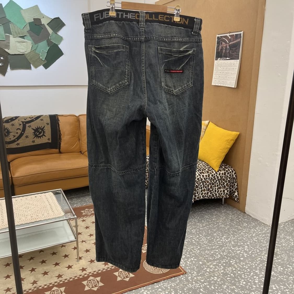 푸부 FUBU 올드스쿨 레트로 스트릿 펑크 데님팬츠 37인치 C10402 상품이미지4