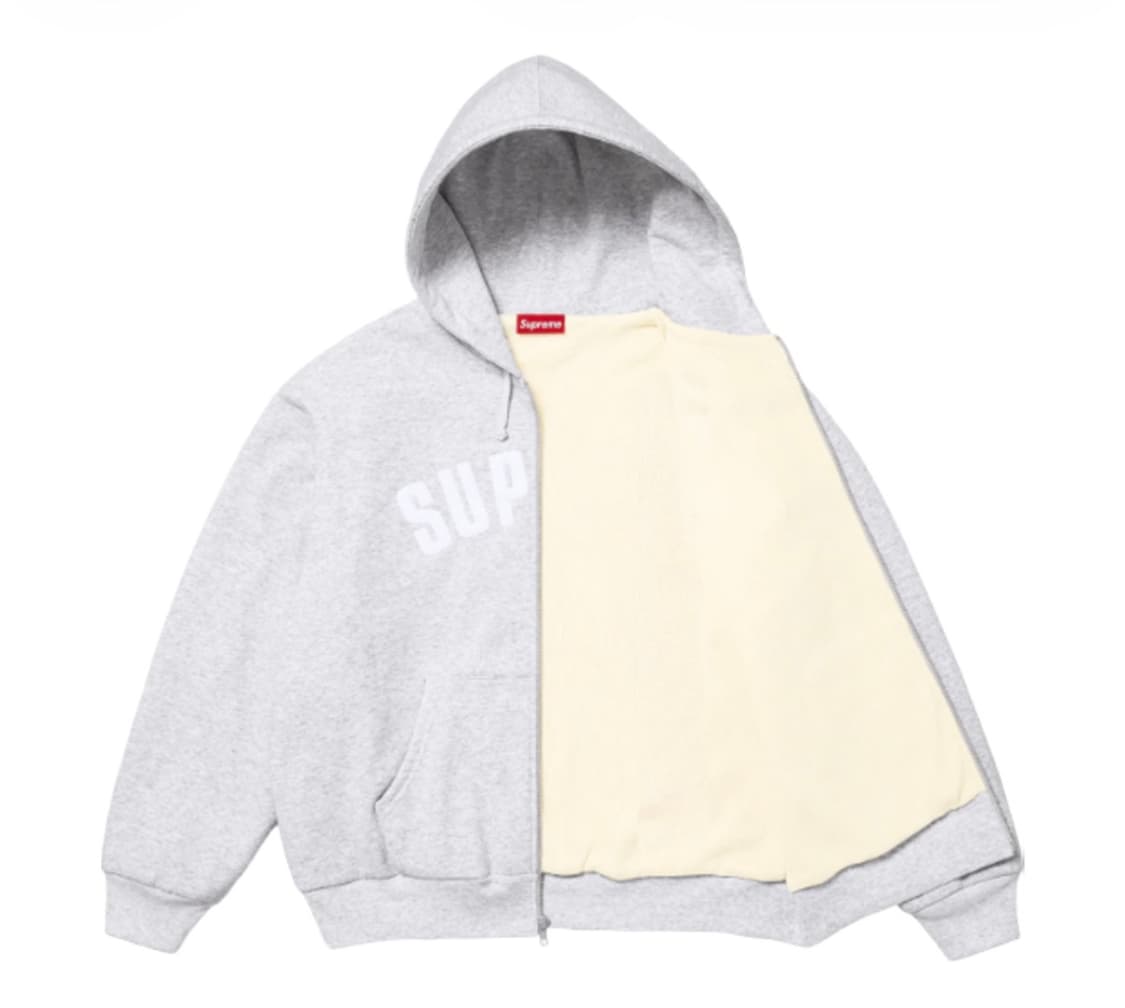 슈프림 아크 써멀 라인드 집업 후드 스웨트셔츠 애쉬 그레이 - 25FW 상품이미지2
