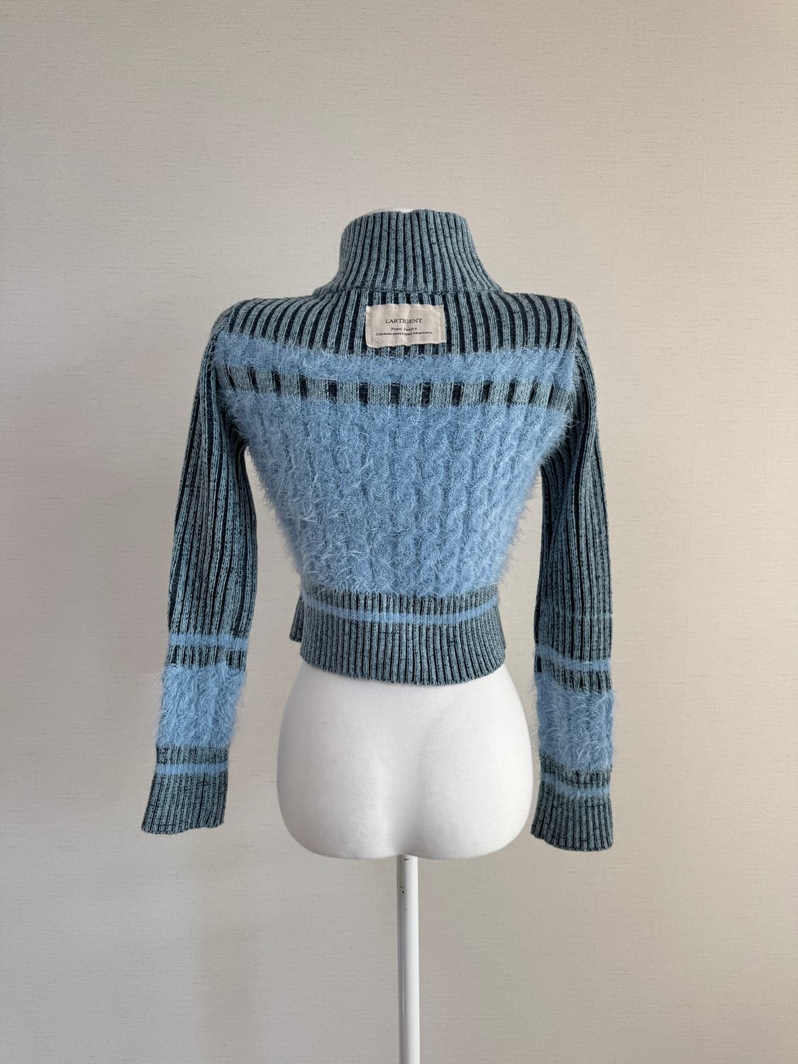 라티젠) 컬러블럭 니트 집업 상품이미지3