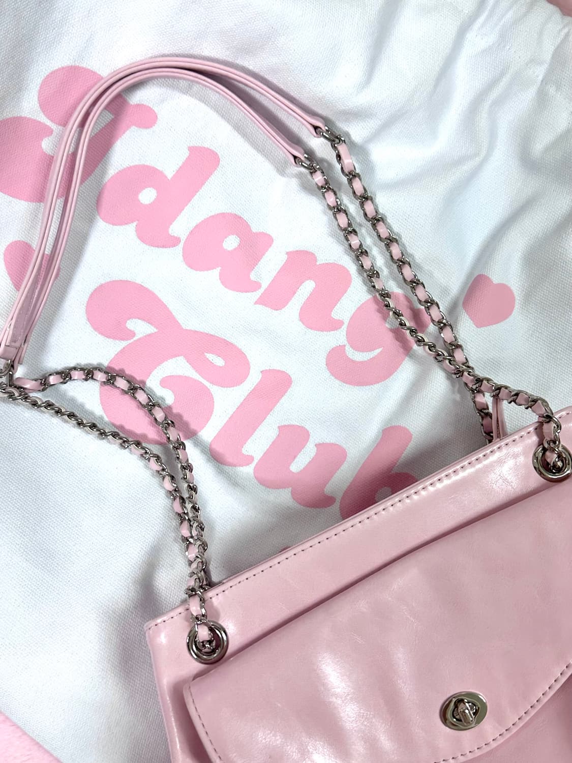 아이당 클럽 체인 미니백 핑크  상품이미지4