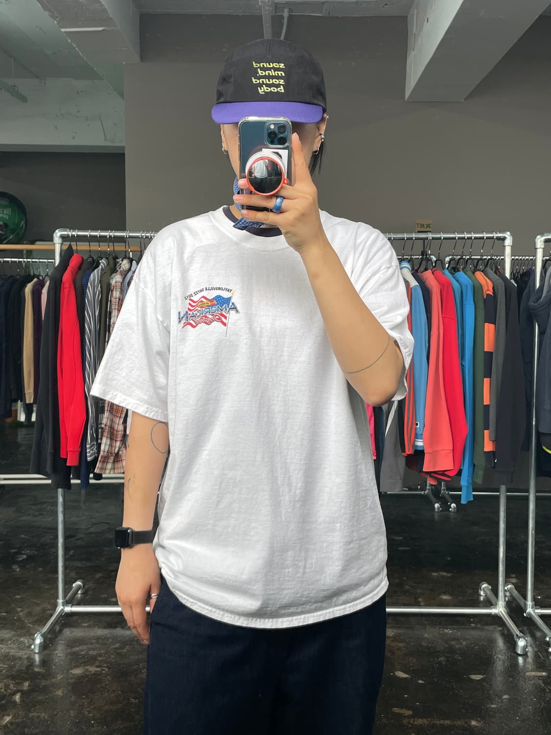빈티지 레이싱 프린팅 반팔 티셔츠 상품이미지1