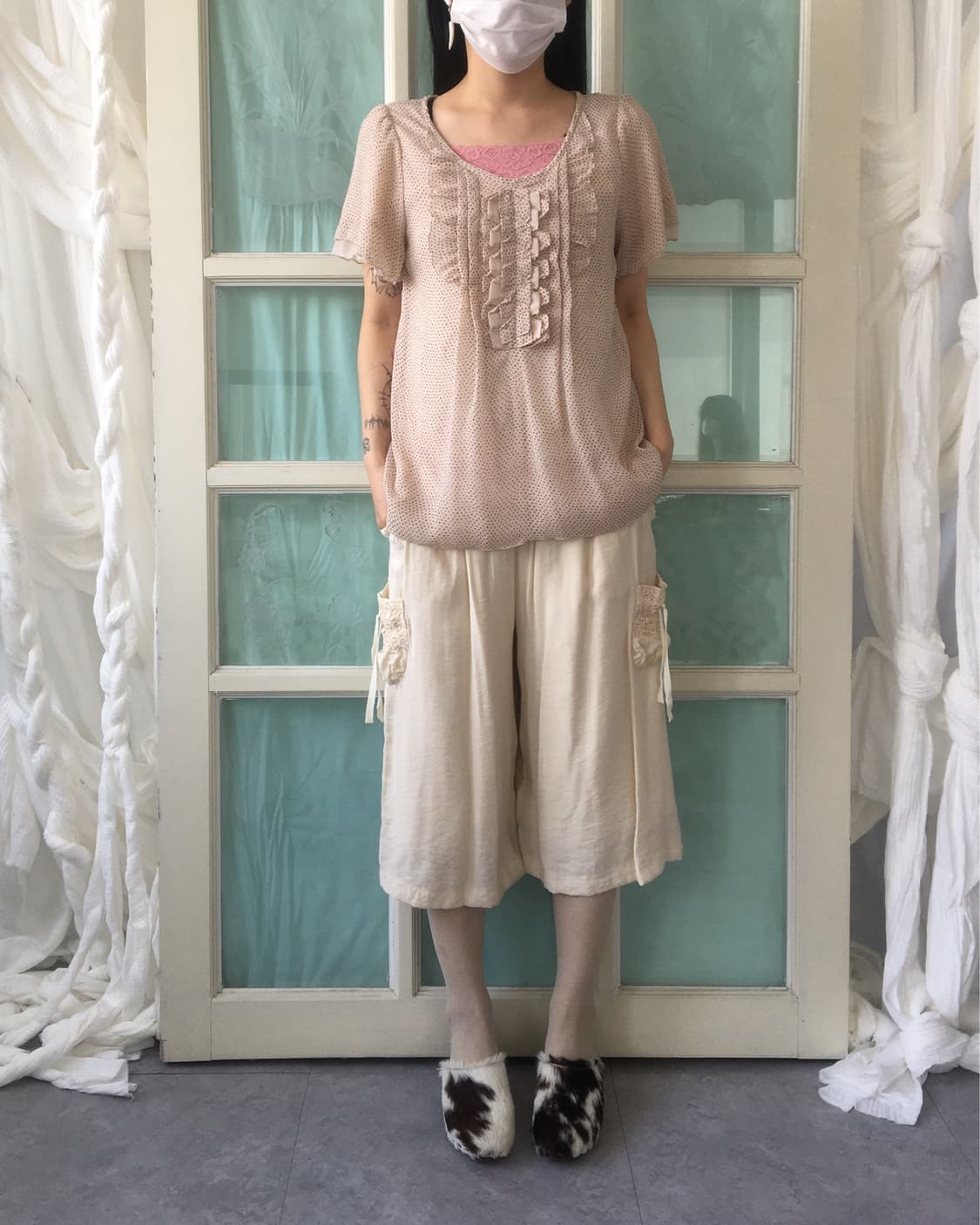 Dot pattern frill blouse 상품이미지5