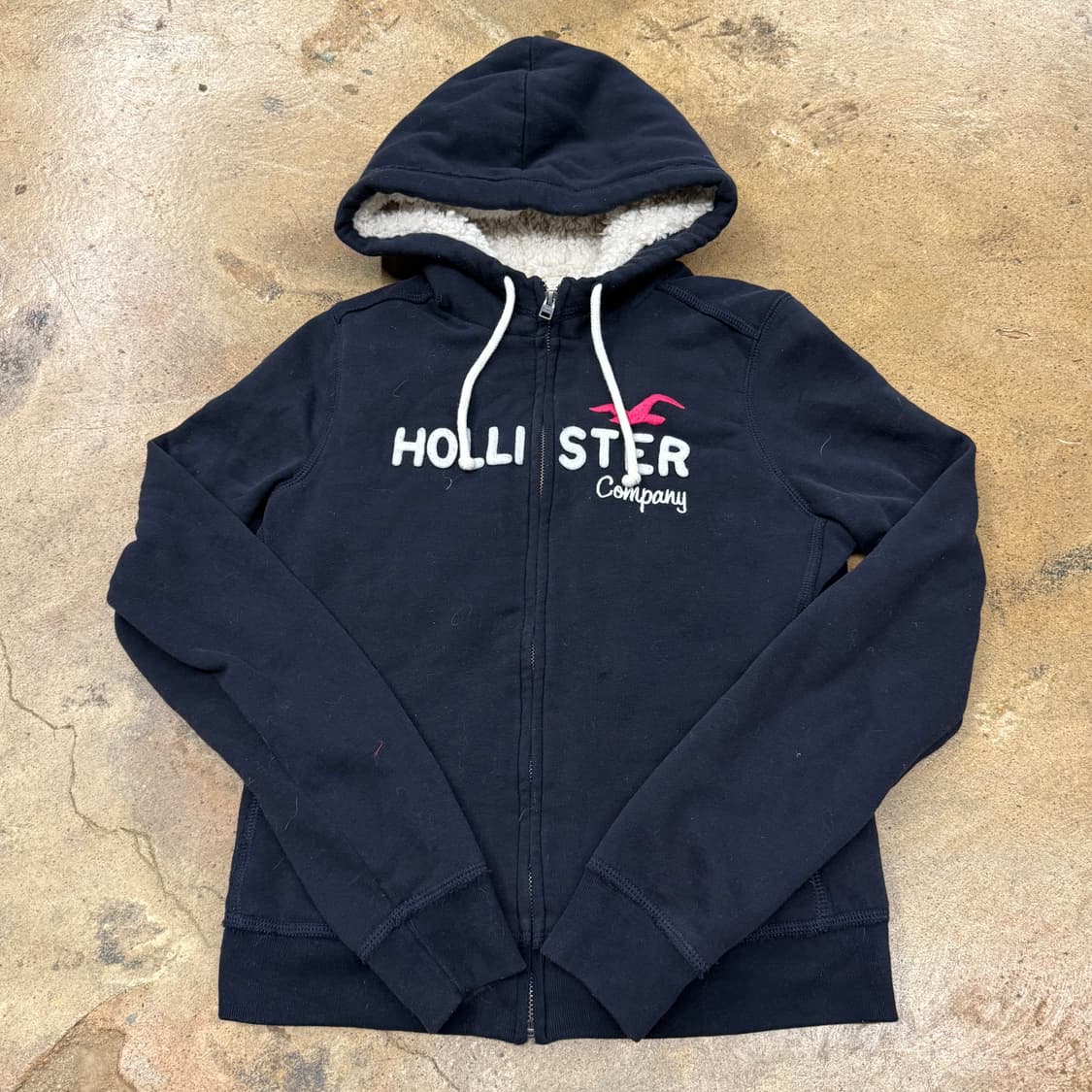 홀리스터 양털 네이비 후드집업 상품이미지2