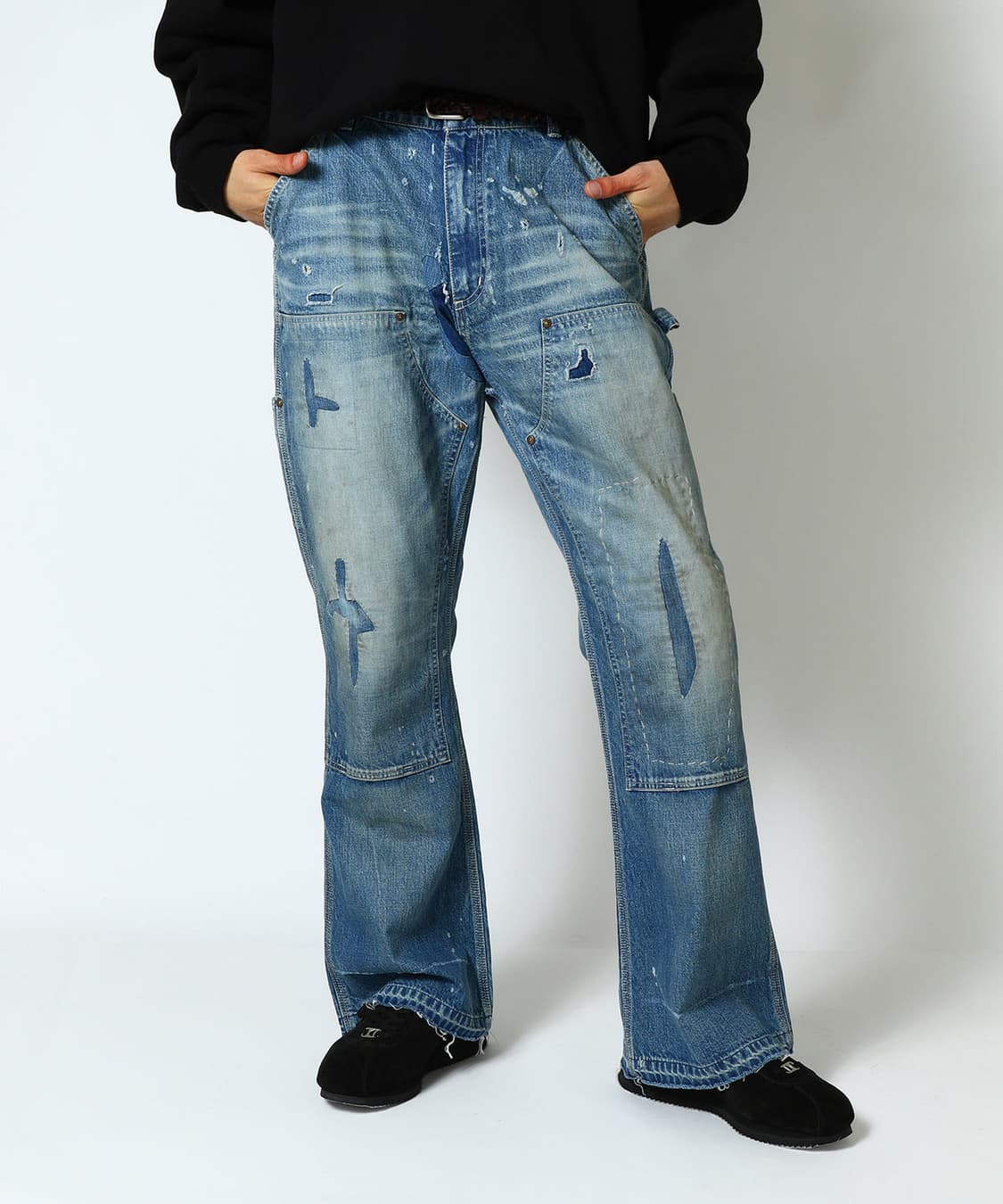 세인트미카엘 24aw 더블니 데님 L사이즈 상품이미지1