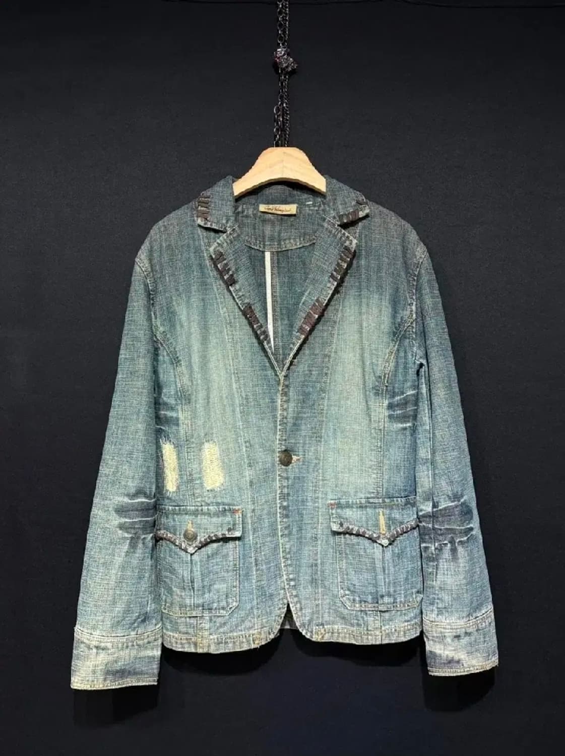 일본Gumu International 데님 가죽 블레이저 상품이미지1