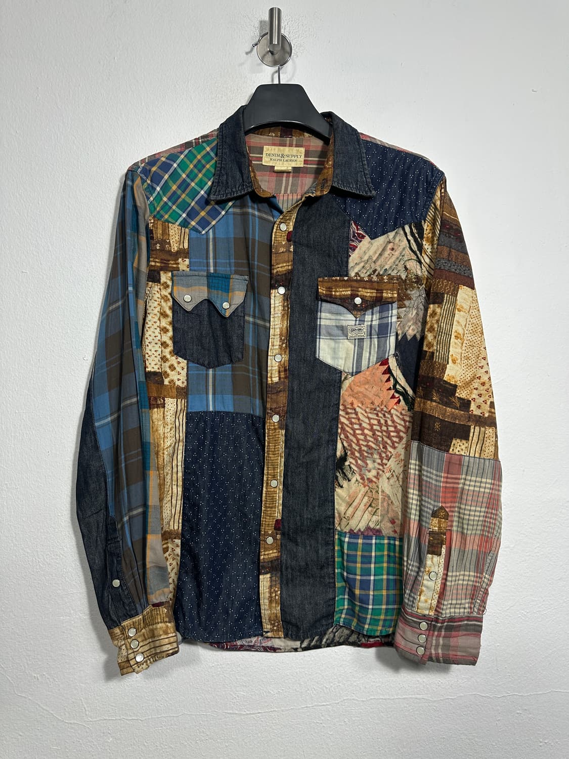 랄프로렌 데님앤서플라이 패치워크 셔츠 L 상품이미지1
