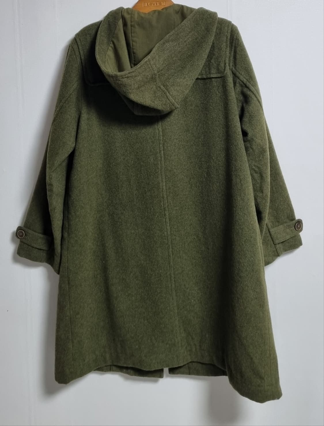 실측 M (66) 사만사모스2 카키 후드 떡볶이코트 더플코트 상품이미지2