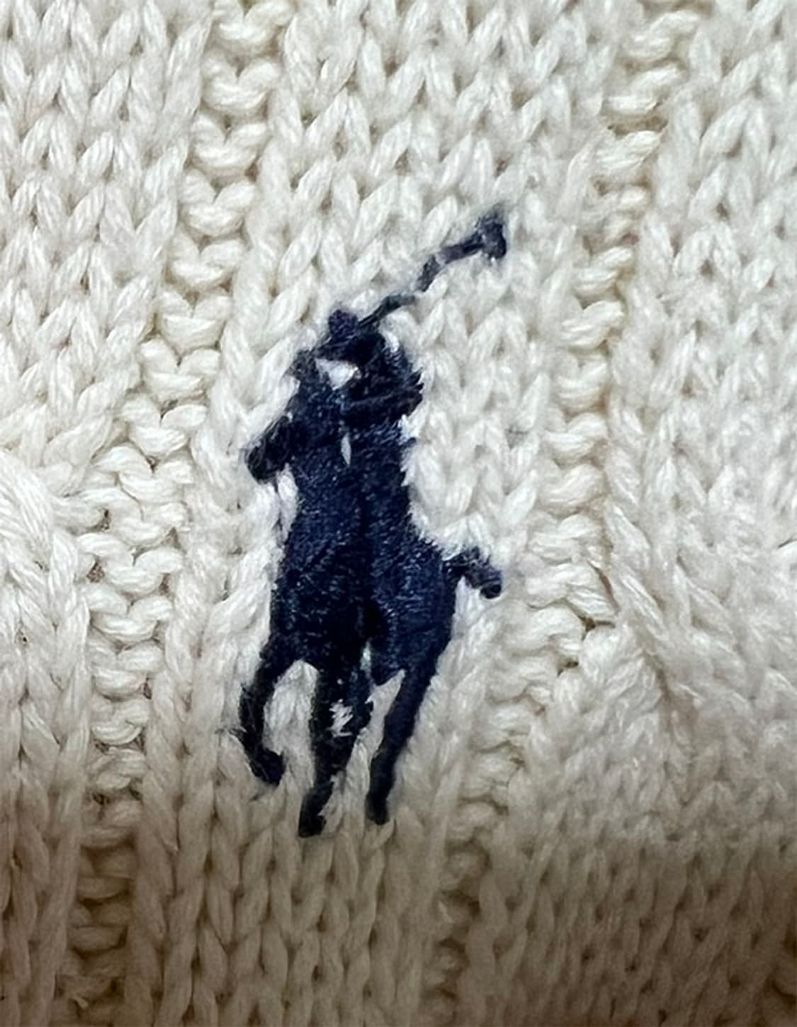 랄프로렌 스포츠 여자 꽈배기 니트집업 코튼가디건 아이보리 S 90 55 상품이미지4