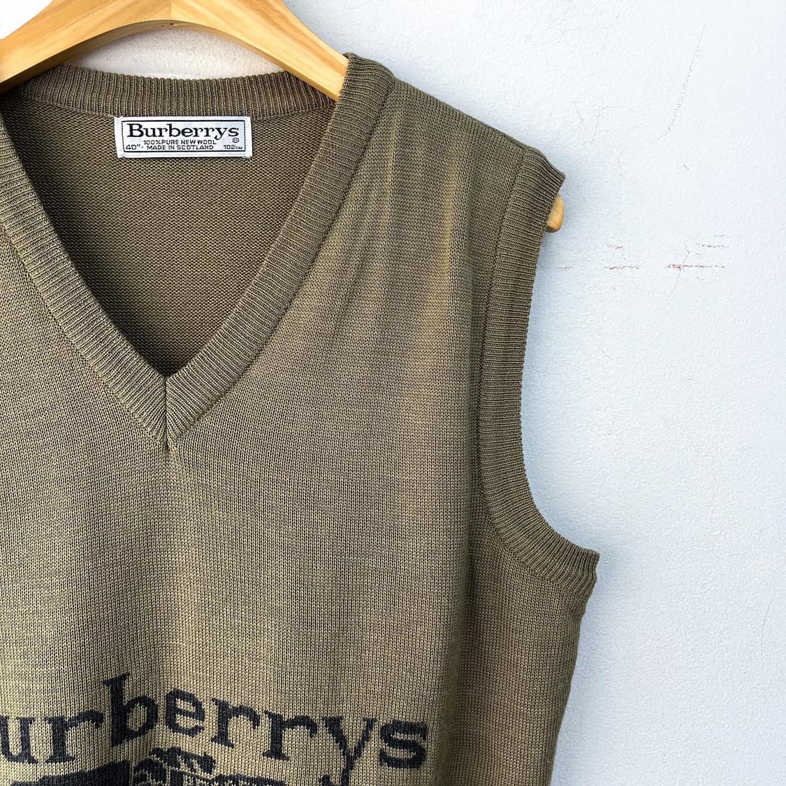 버버리 90s 오리지널 기마 로고 니트 베스트 상품이미지4