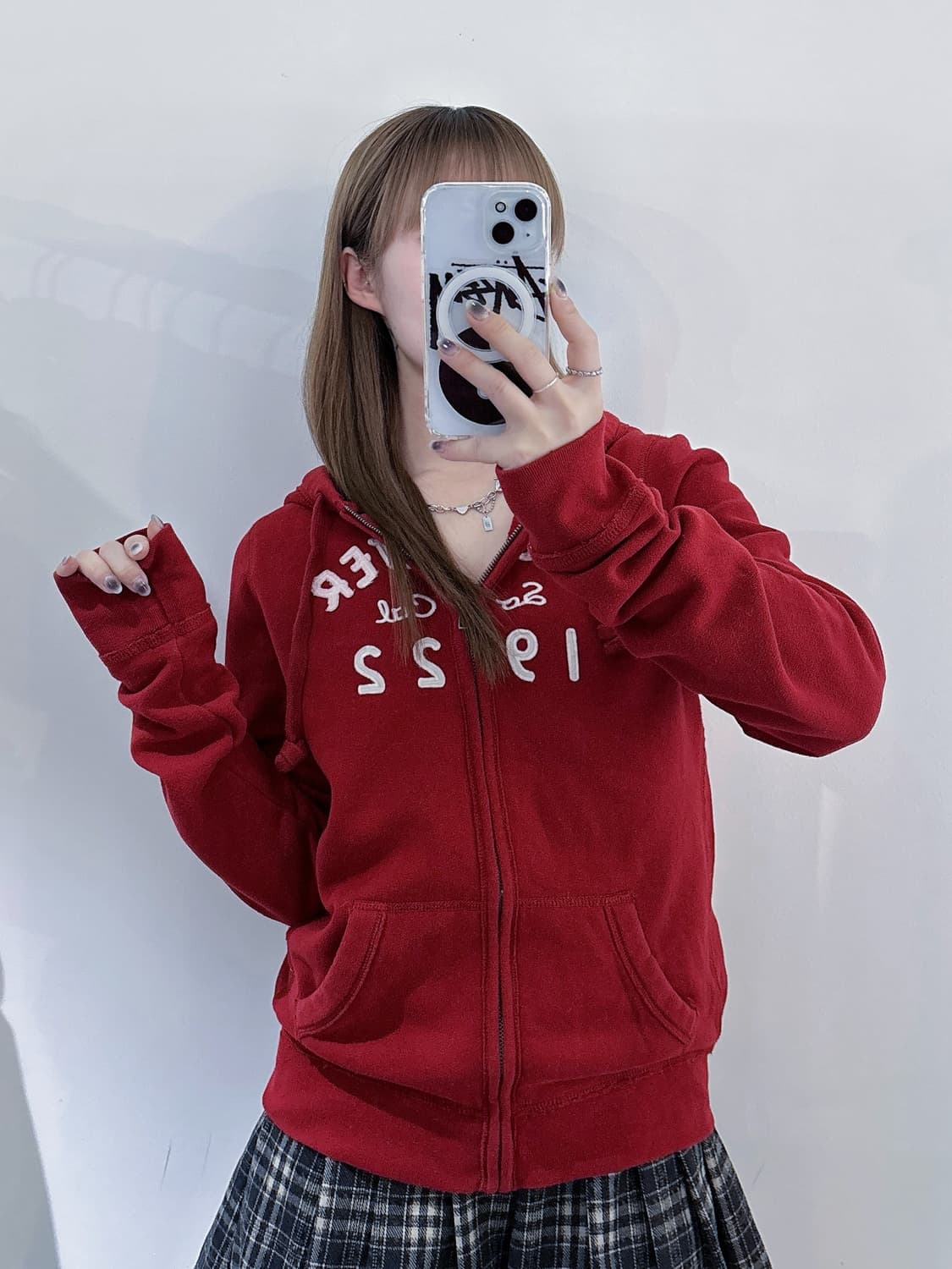 홀리스터 레드 후드집업 상품이미지1