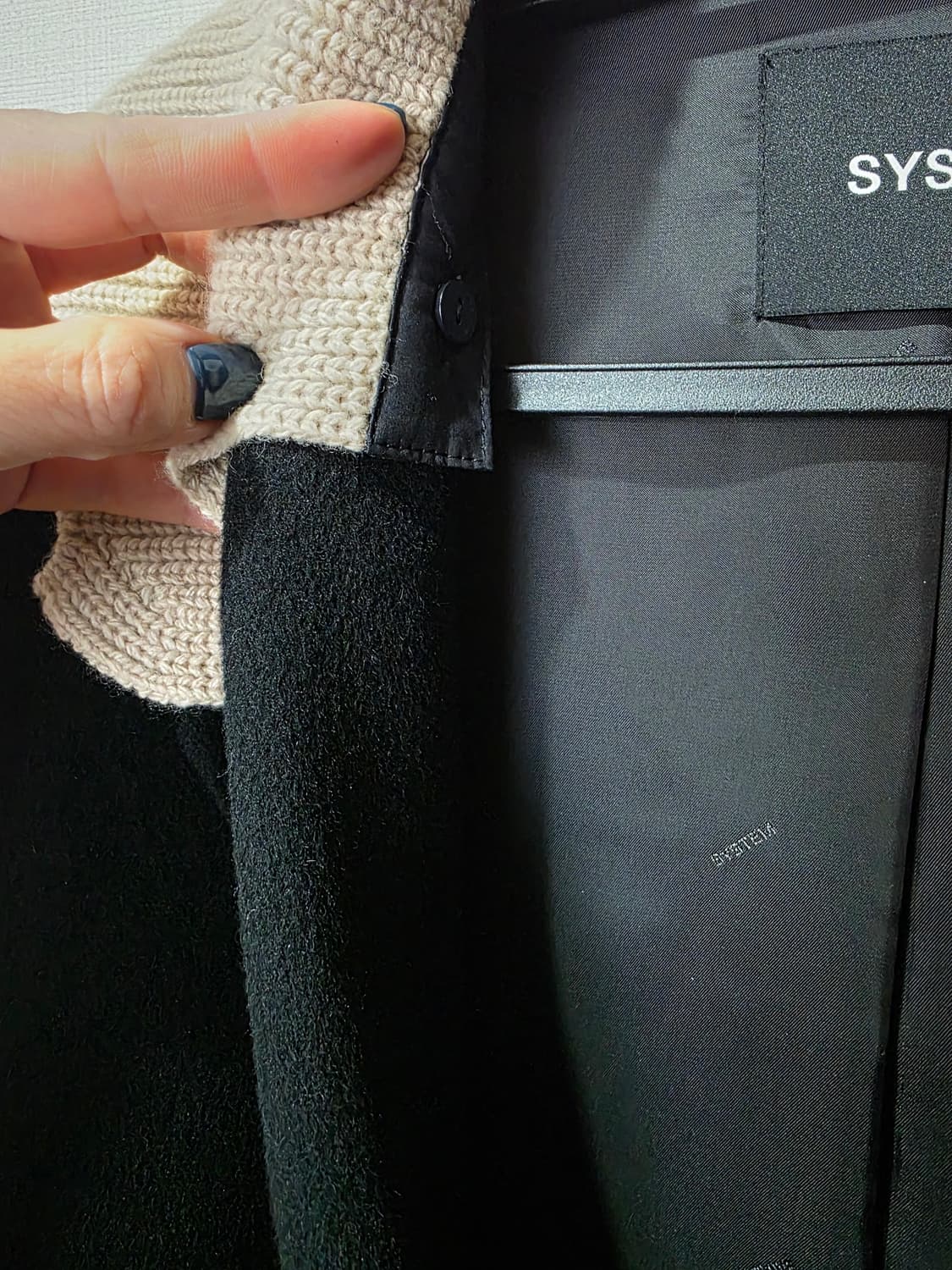 시스템 캐시미어 블랙 코트 상품이미지3