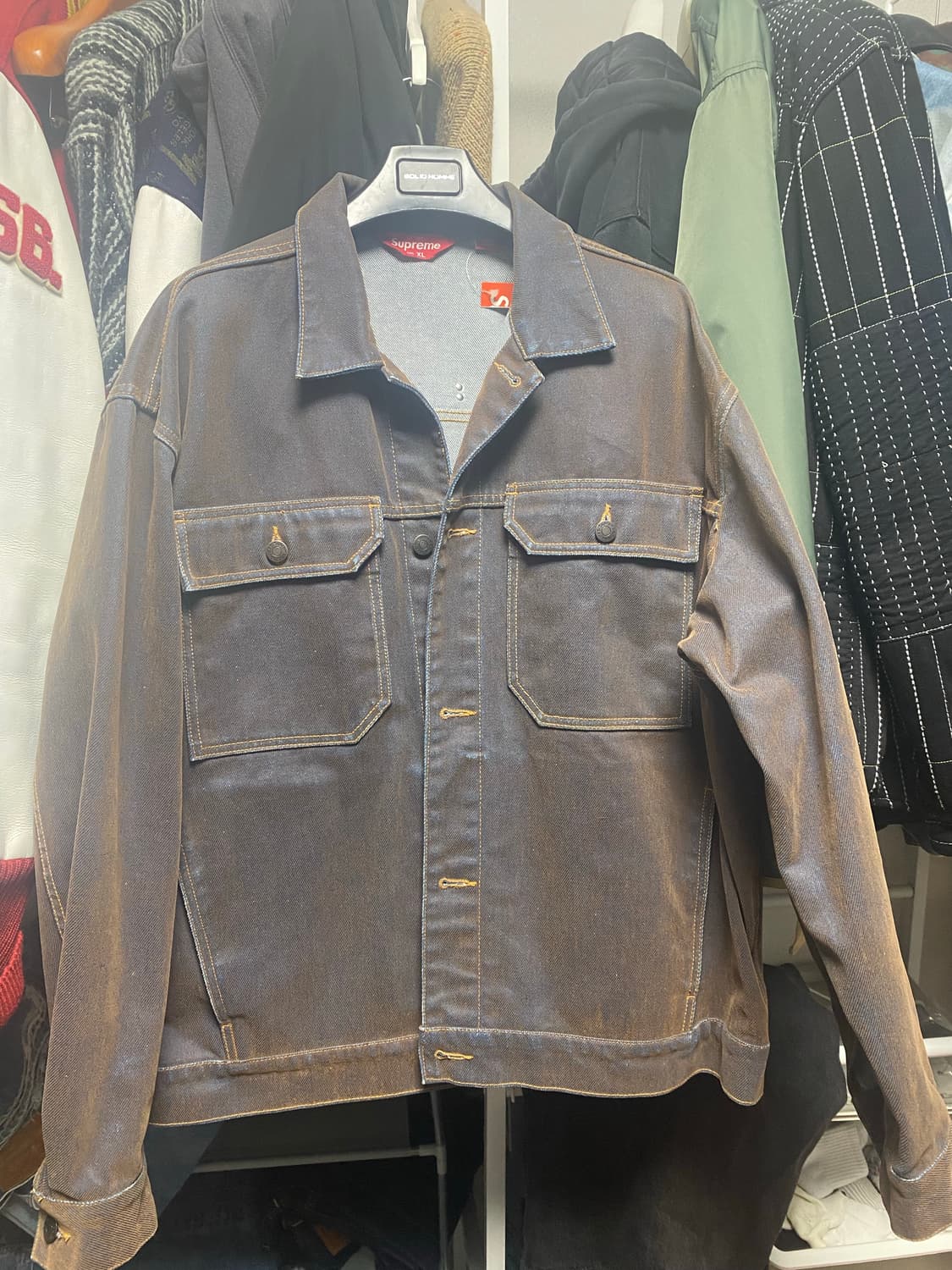 슈프림 플록 데님 트러커자켓  상품이미지1